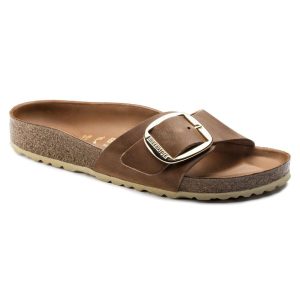 Birkenstock Madrid Big Buckle Oiled Leather Cognac