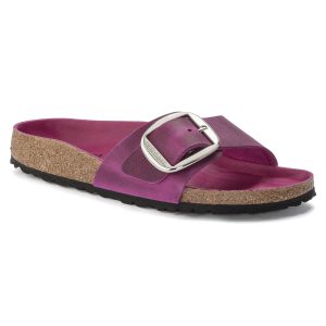 Birkenstock Madrid Big Buckle Natural Oiled Leather Festival Fuchsia