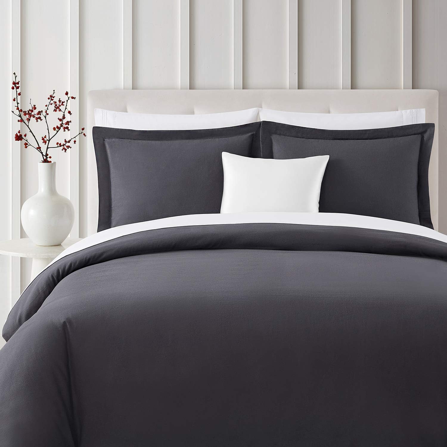 Bibb Home 3-Piece Flannel Duvet Cover Set - Image 4