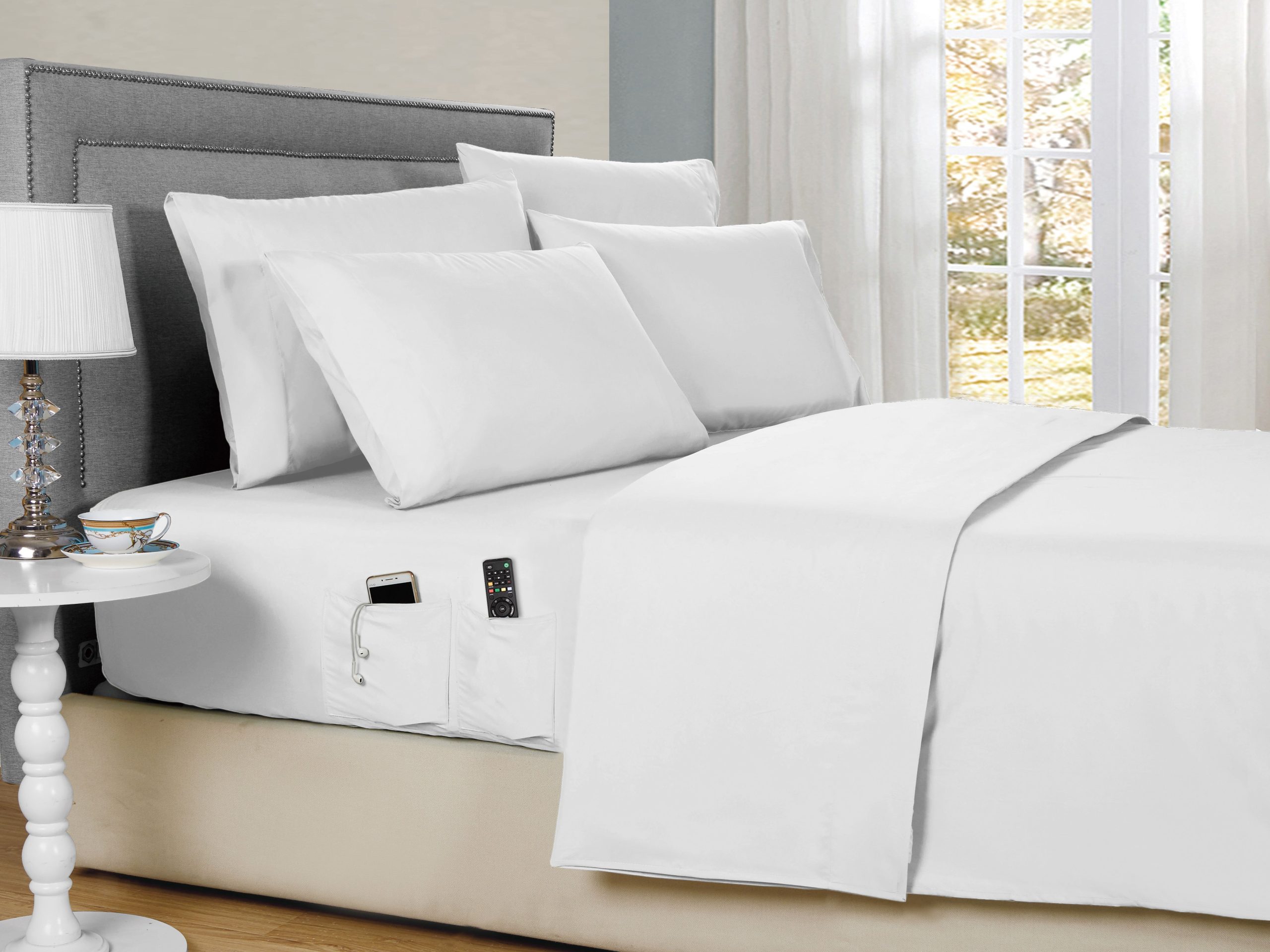 Kathy Ireland 6-Piece Smart Pocket Sheet Sets w/ Side Pocket by Bed Bath Fashions - Image 7
