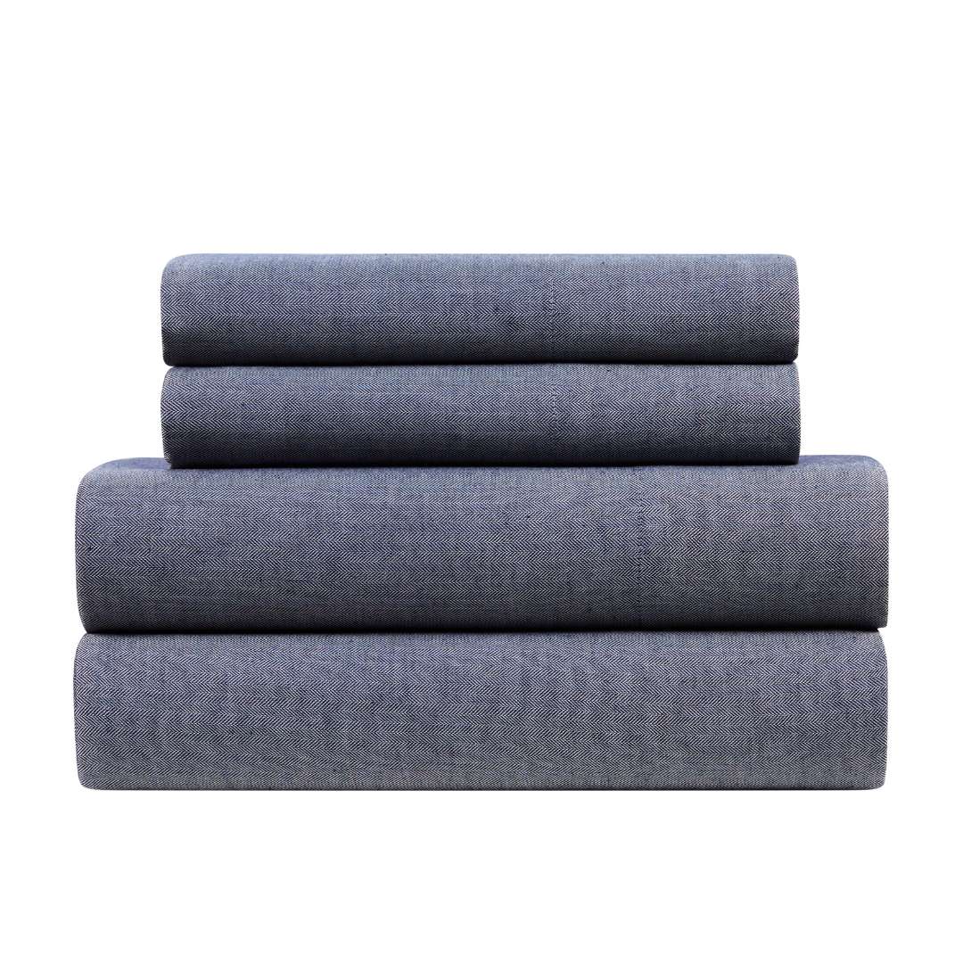 Kathy Ireland Herringbone Twill 4 Piece Cotton Rich Sheet Set by Bed Bath Fashions - Image 9
