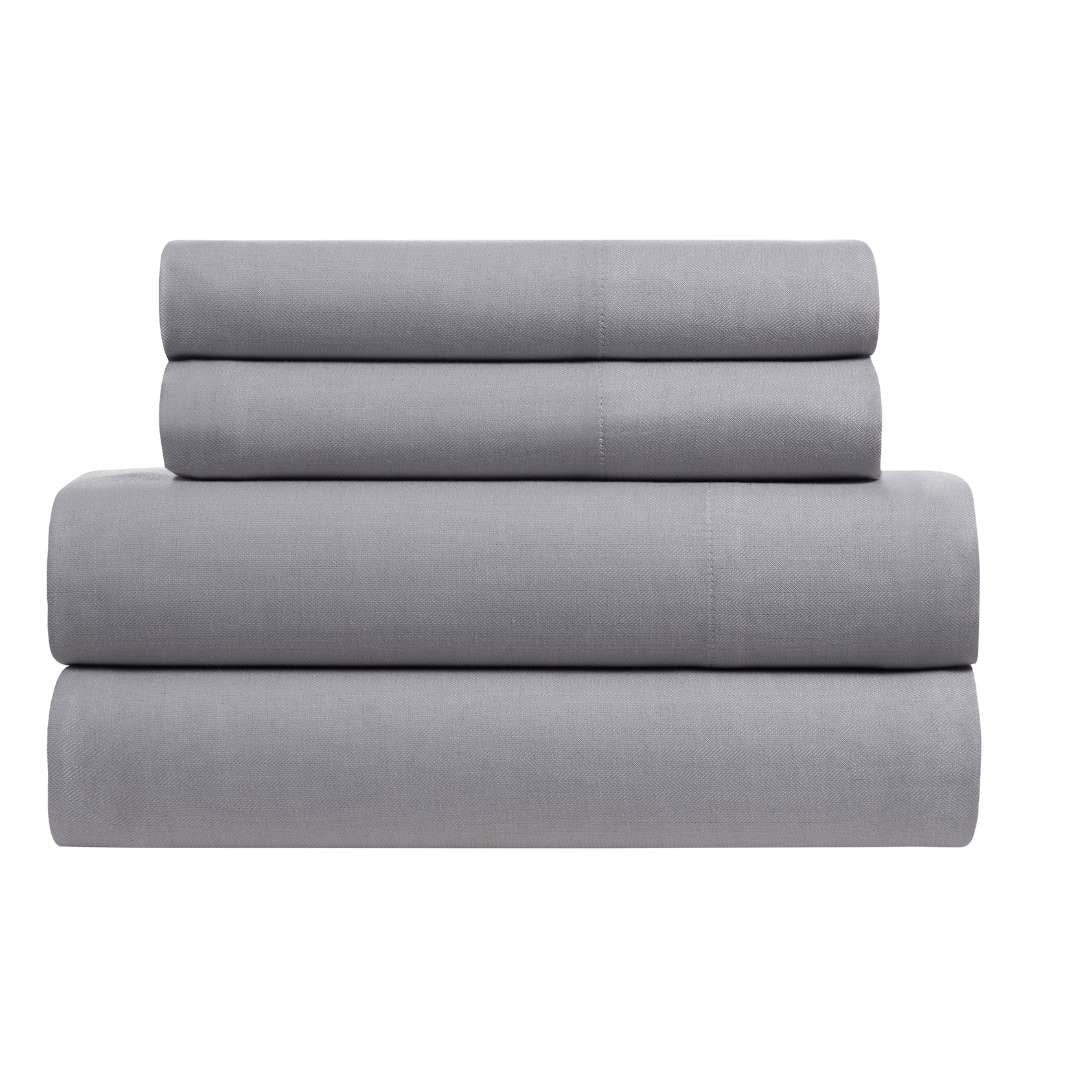 Kathy Ireland Herringbone Twill 4 Piece Cotton Rich Sheet Set by Bed Bath Fashions - Image 6
