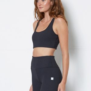 Cream Yoga Women's Harper ribbed black biker shorts 8