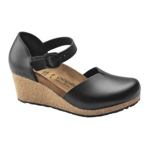 Birkenstock Mary Ring Buckle Natural Leather Black