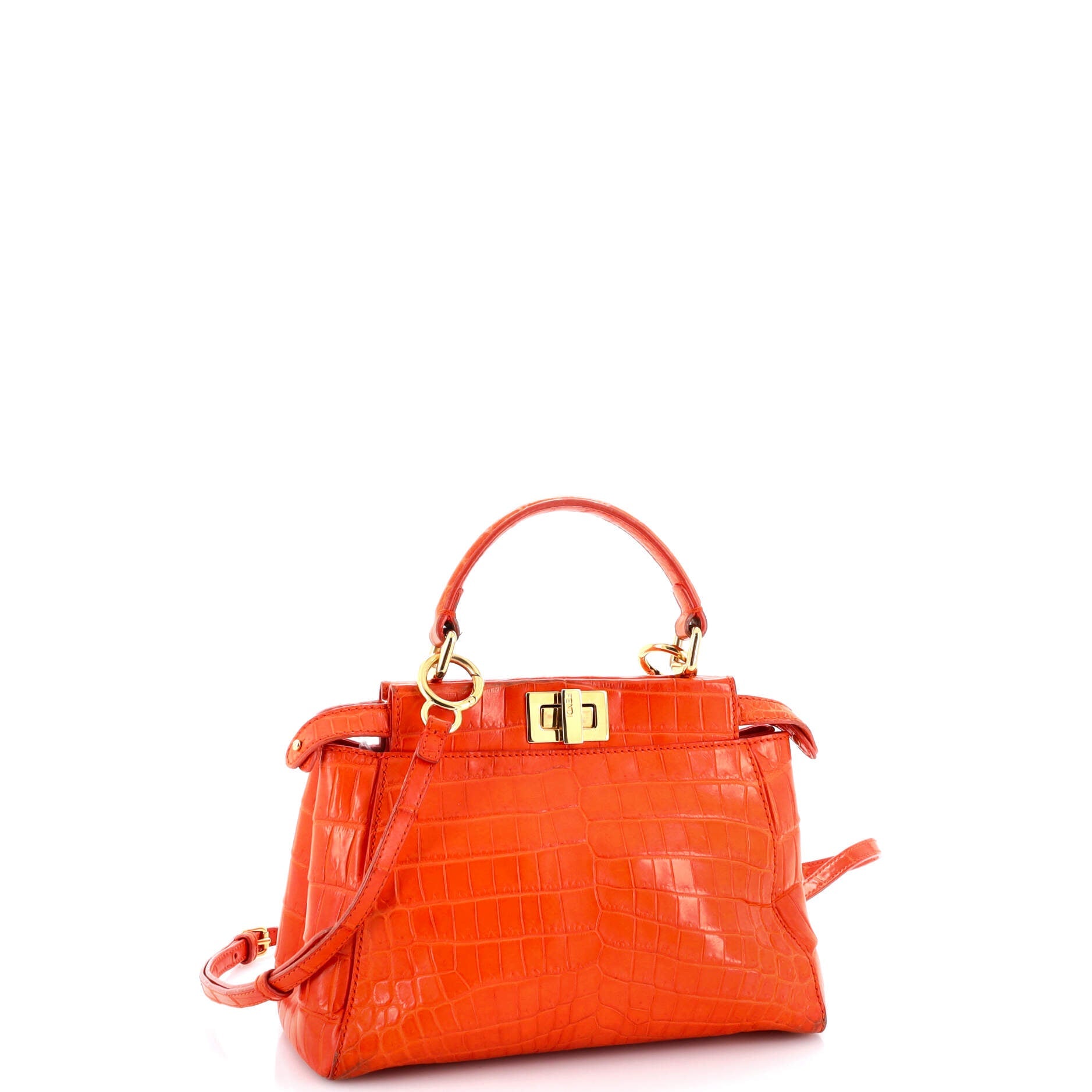 Pre-Loved Fendi Peekaboo Bag Crocodile Mini - Image 2