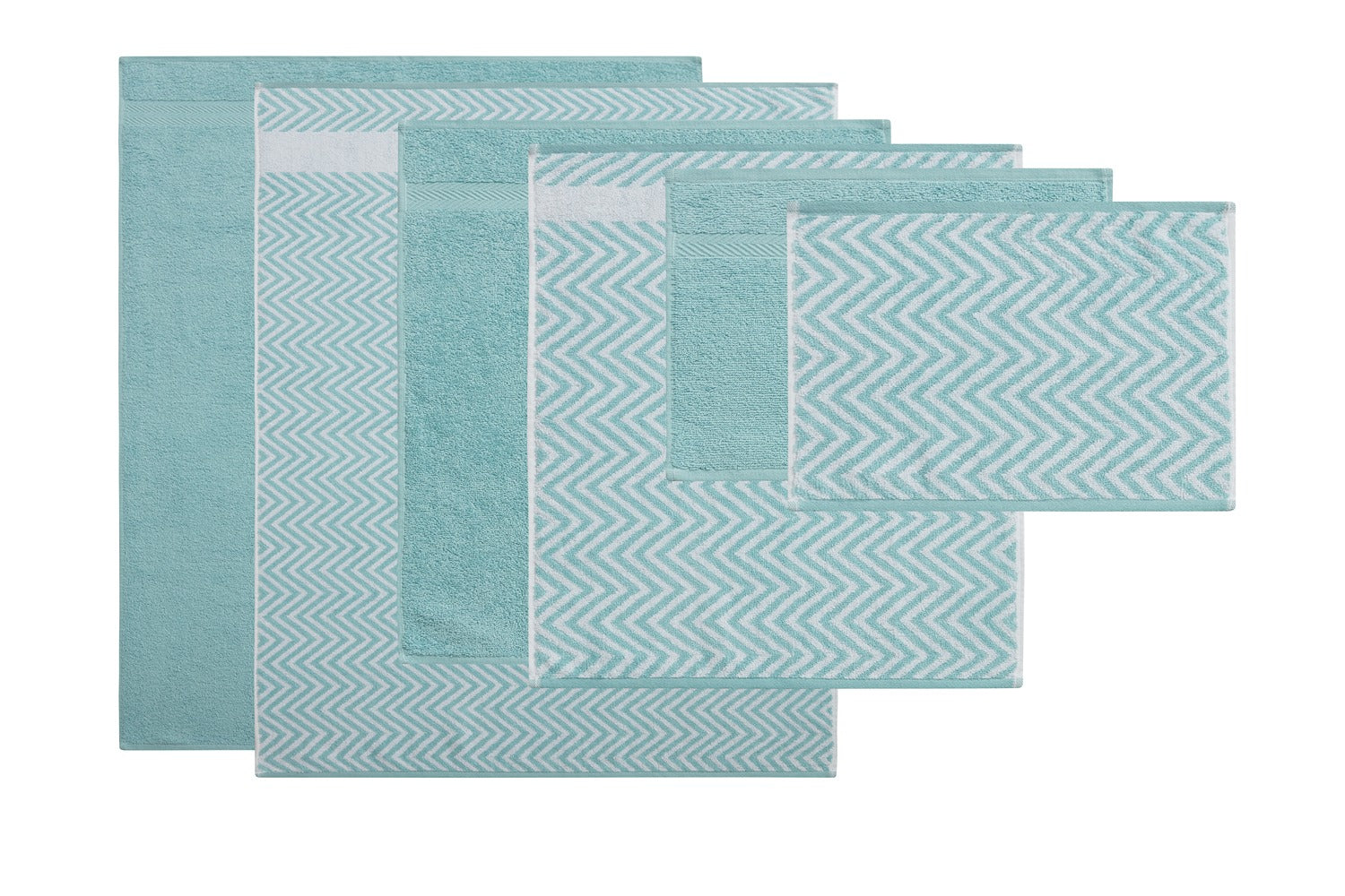 Kathy Ireland 6 Piece Chevron Jacquard Towel Set with Lets Dry - Image 12