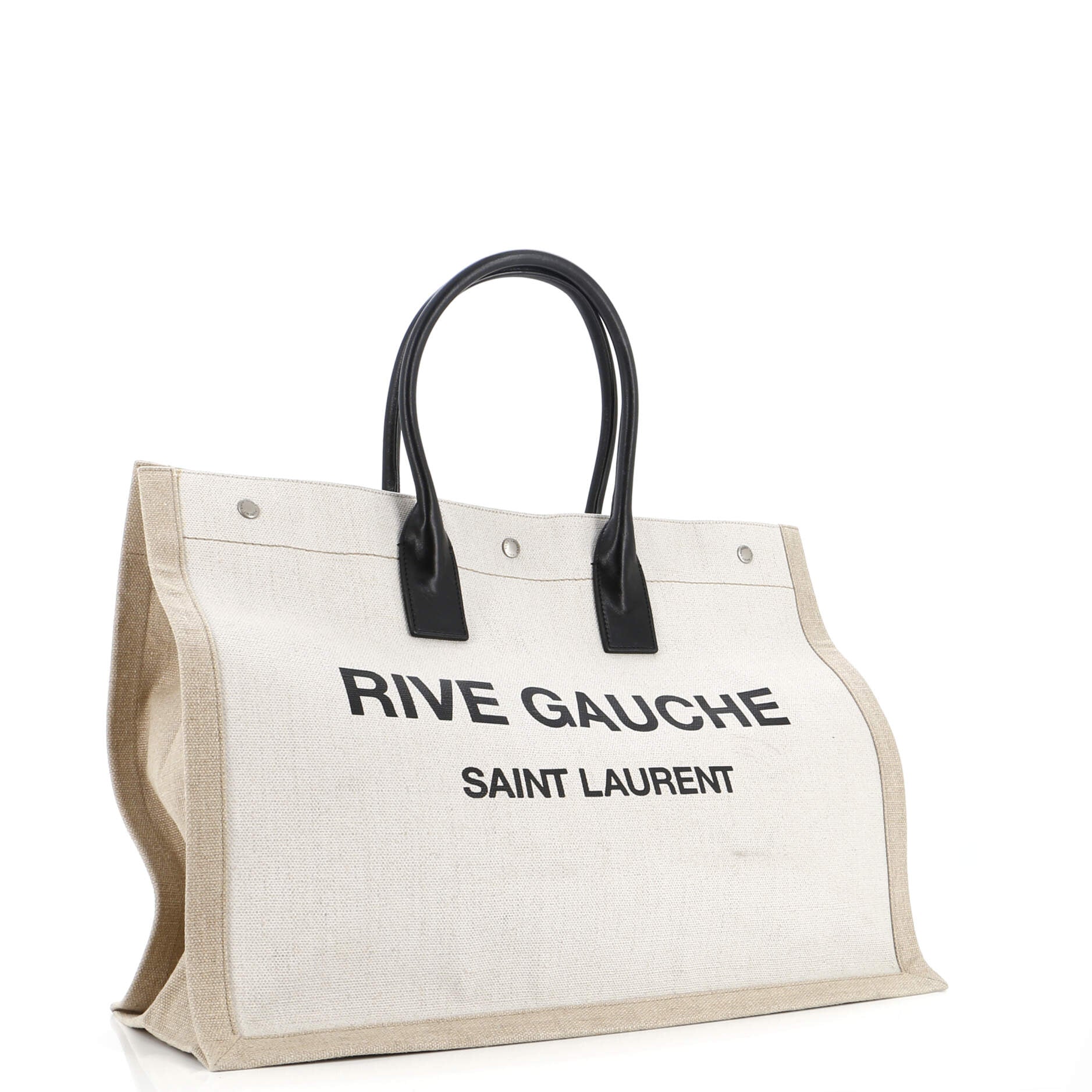 Pre-Loved Saint Laurent Rive Gauche Shopper Tote Canvas Large - Image 2