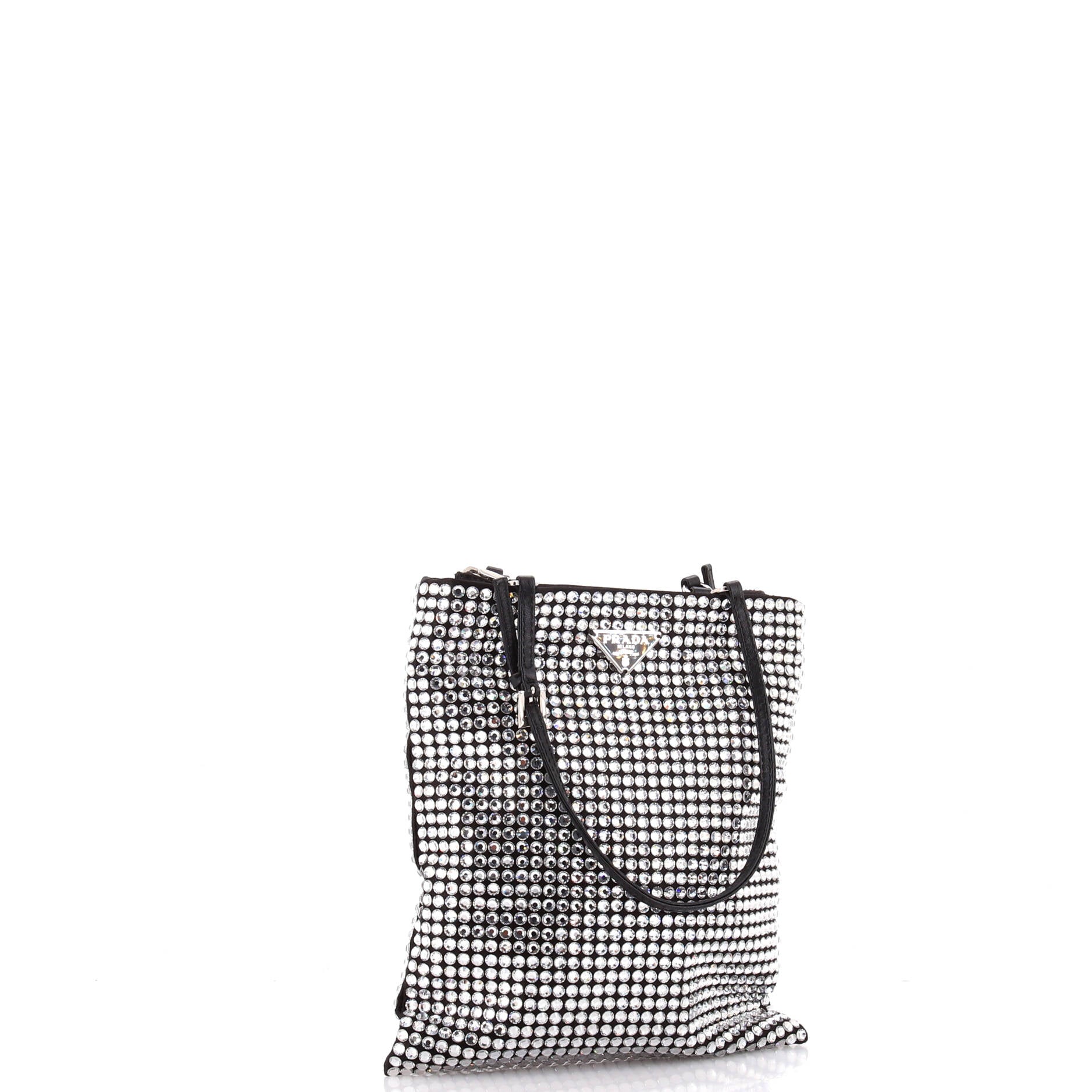 Pre-Loved Prada Convertible Open Tote Crystal Embellished Satin Mini - Image 2