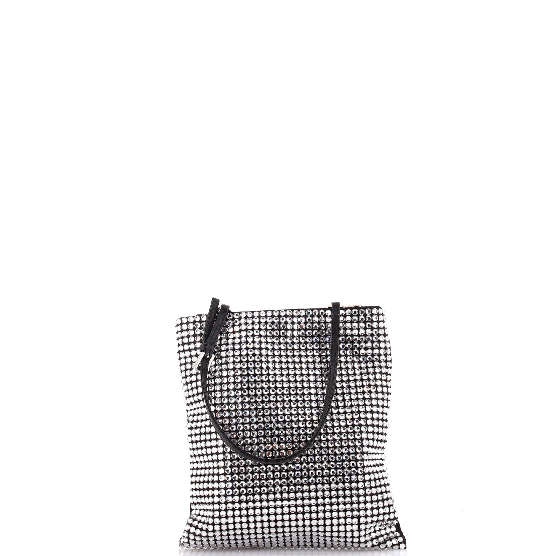 Pre-Loved Prada Convertible Open Tote Crystal Embellished Satin Mini - Image 3