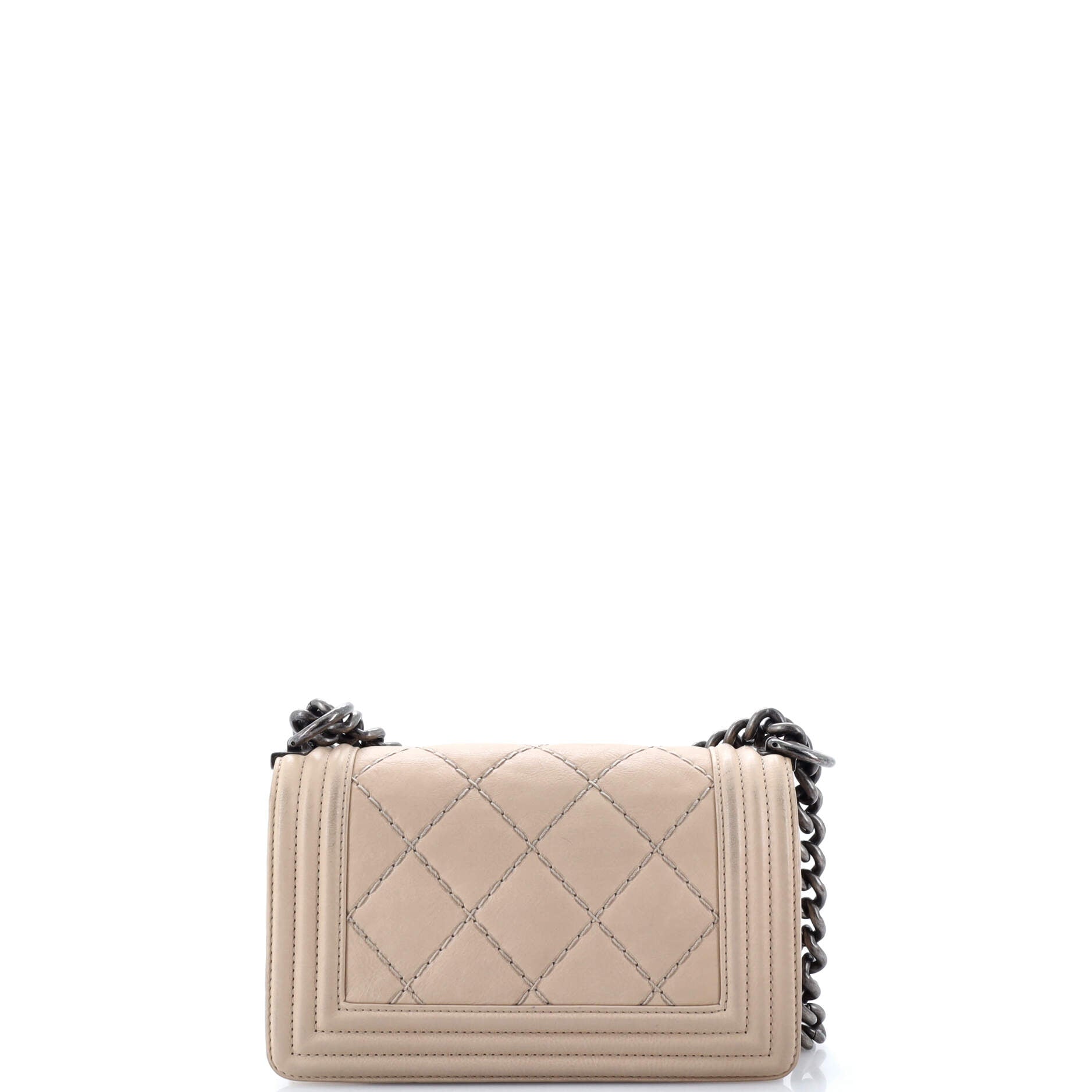 Pre-Loved Chanel Stitch Boy Flap Bag Quilted Calfskin Small - Image 4