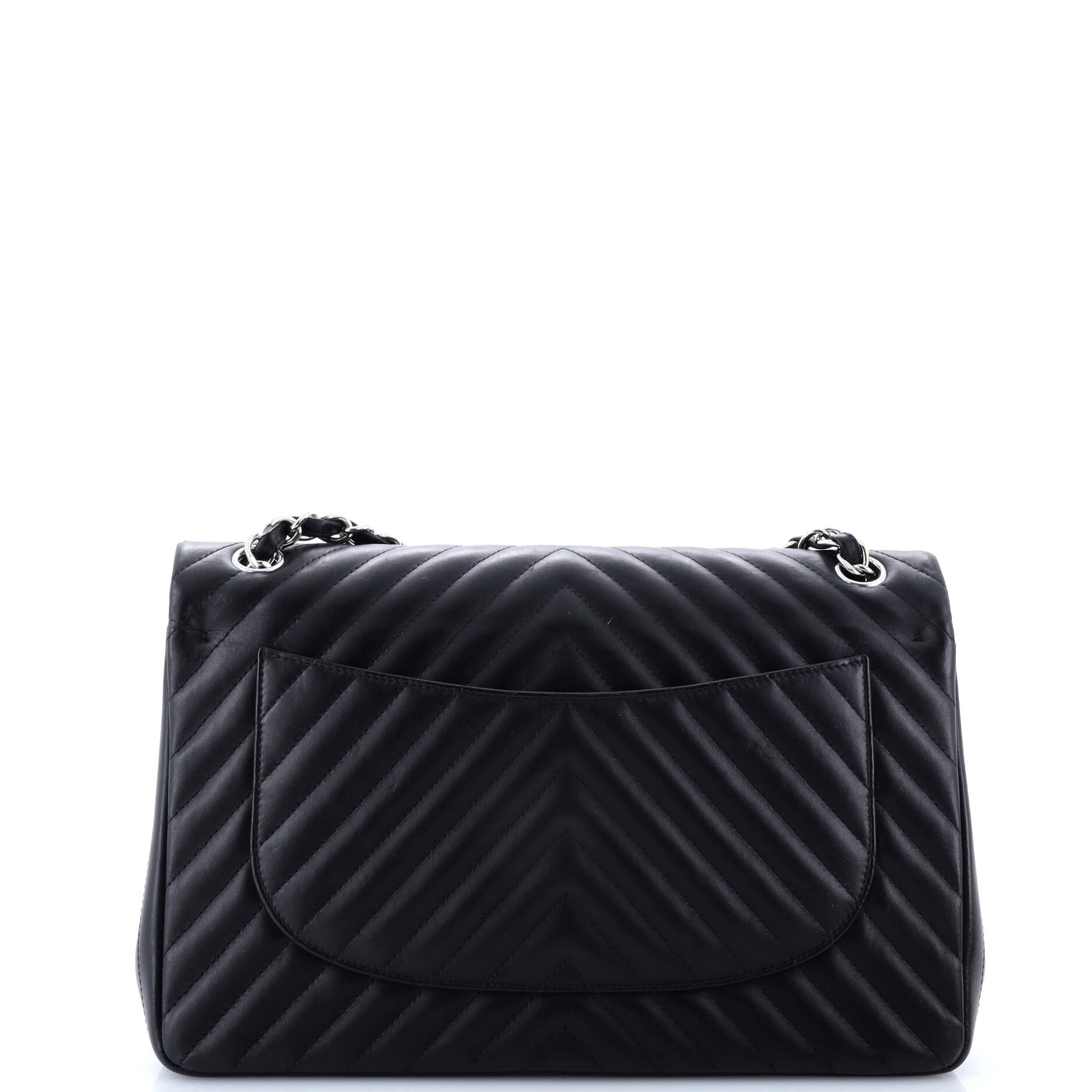 Pre-Loved Chanel Classic Double Flap Bag Chevron Lambskin Jumbo - Image 4
