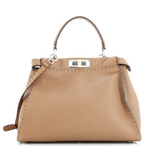 Pre-Loved Fendi Selleria Peekaboo Bag Rigid Leather Regular