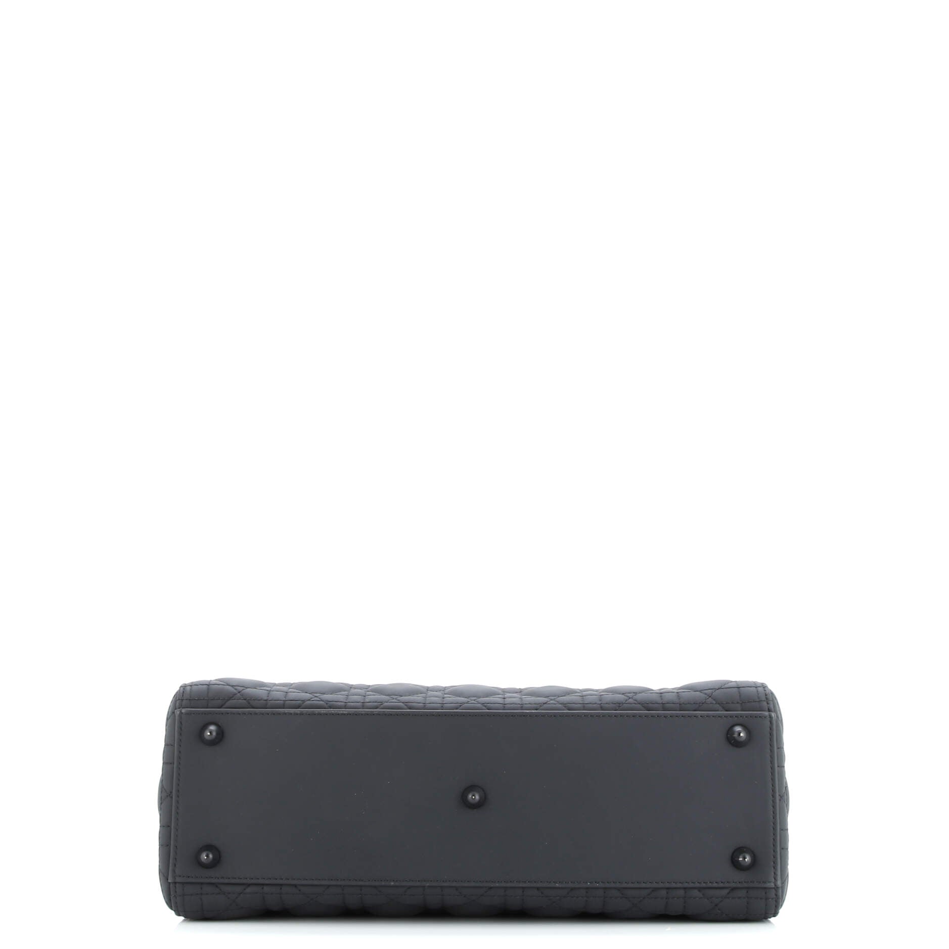 Pre-Loved Christian Dior Ultra Matte Lady Dior Bag Cannage Quilt Calfskin Large - Image 8