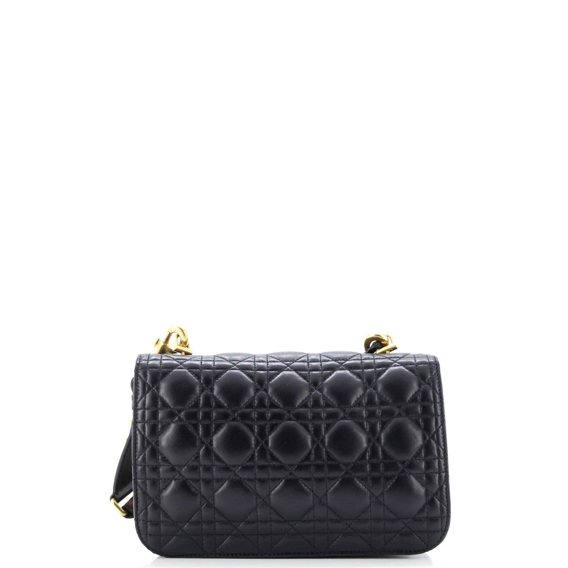 Pre-Loved Christian Dior Dioraddict Flap Bag with Strap Cannage Quilt Lambskin Medium - Image 5