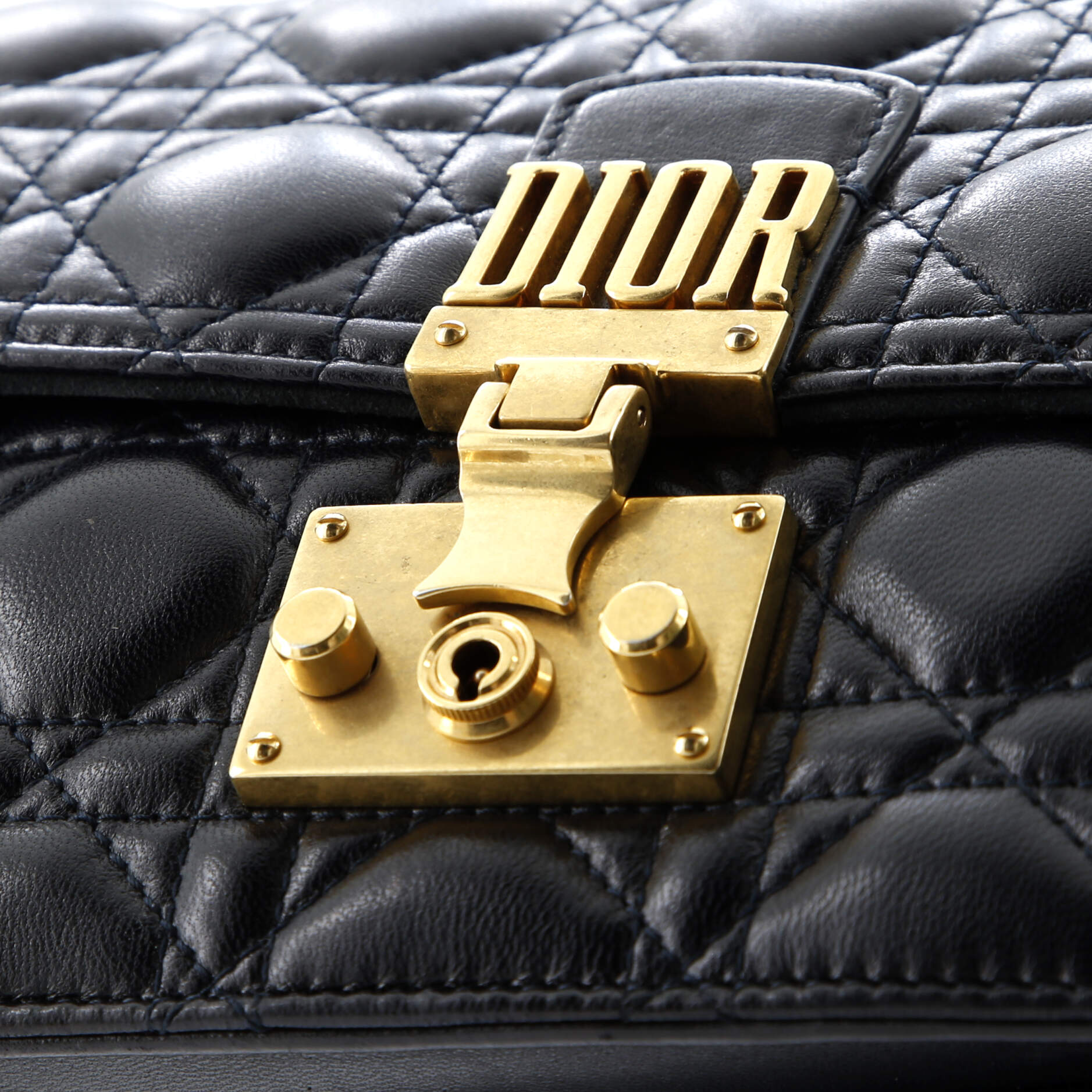 Pre-Loved Christian Dior Dioraddict Flap Bag with Strap Cannage Quilt Lambskin Medium - Image 12