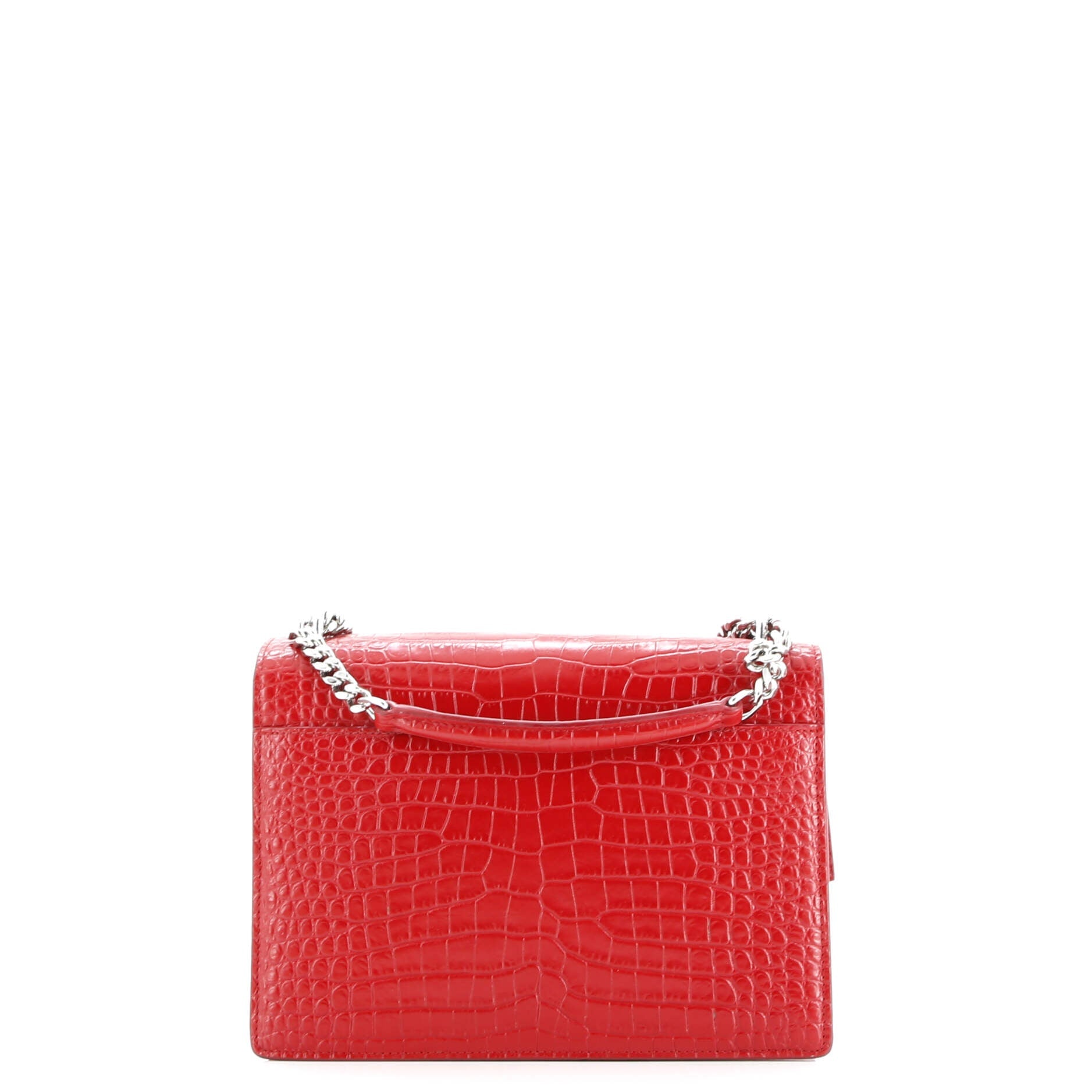 Pre-Loved Saint Laurent Sunset Crossbody Bag Crocodile Embossed Leather Medium - Image 3