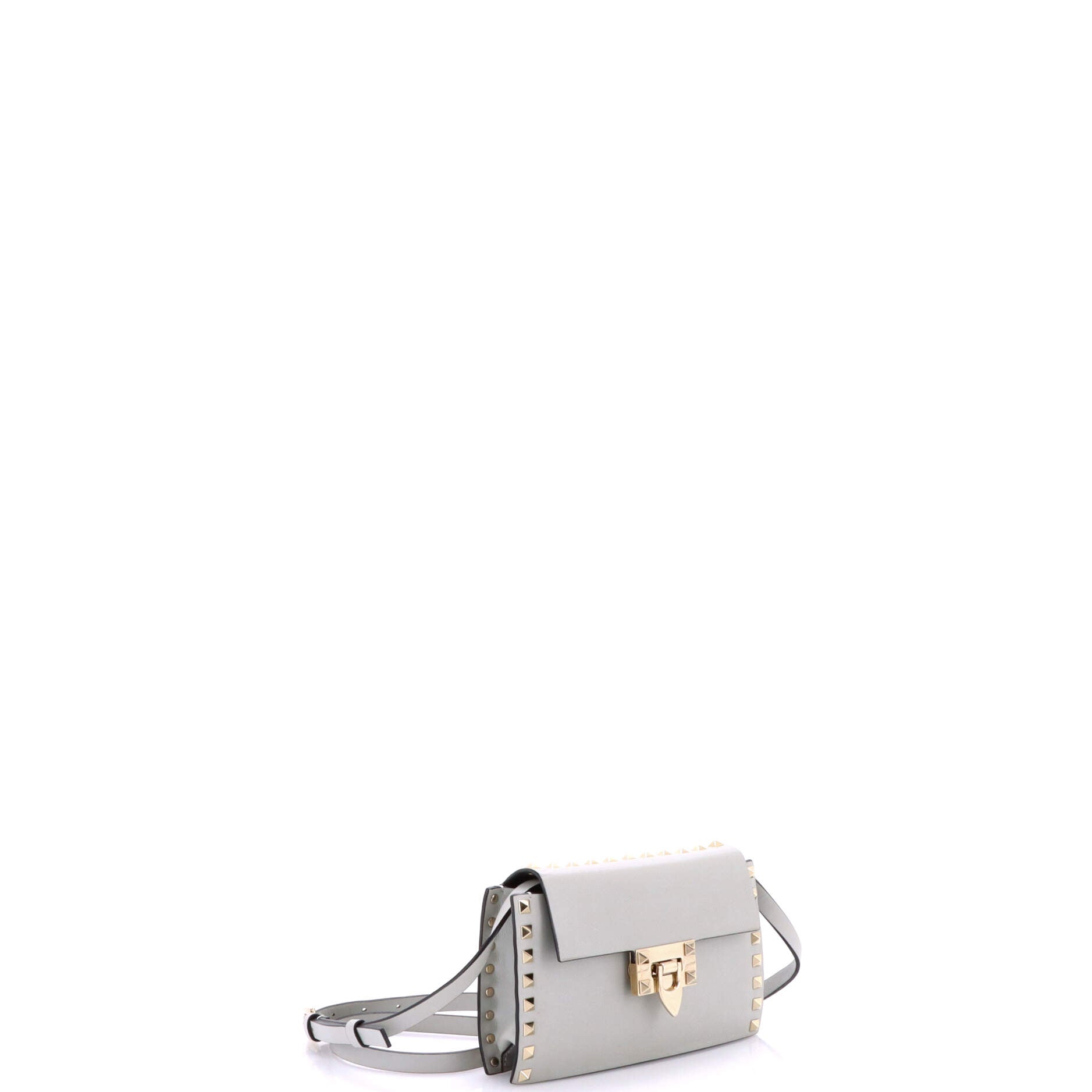 Pre-Loved Valentino Rockstud Flip Lock Flap Bag Leather Small - Image 2