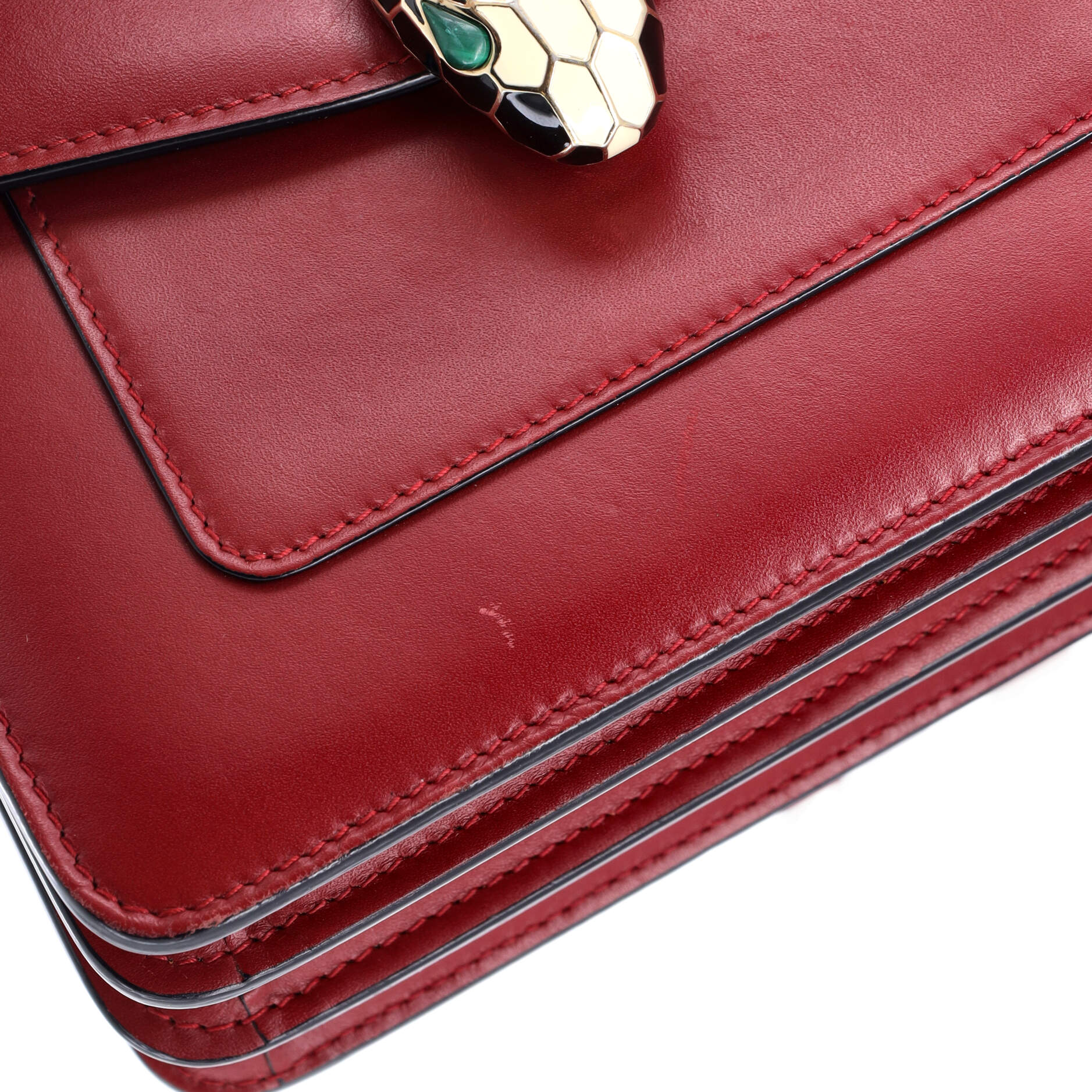 Pre-Loved Bvlgari Serpenti Forever Top Handle Bag Leather Small - Image 6