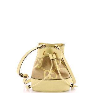 Pre-Loved Gucci Ophidia Bucket Bag Jumbo GG Canvas with Leather Mini