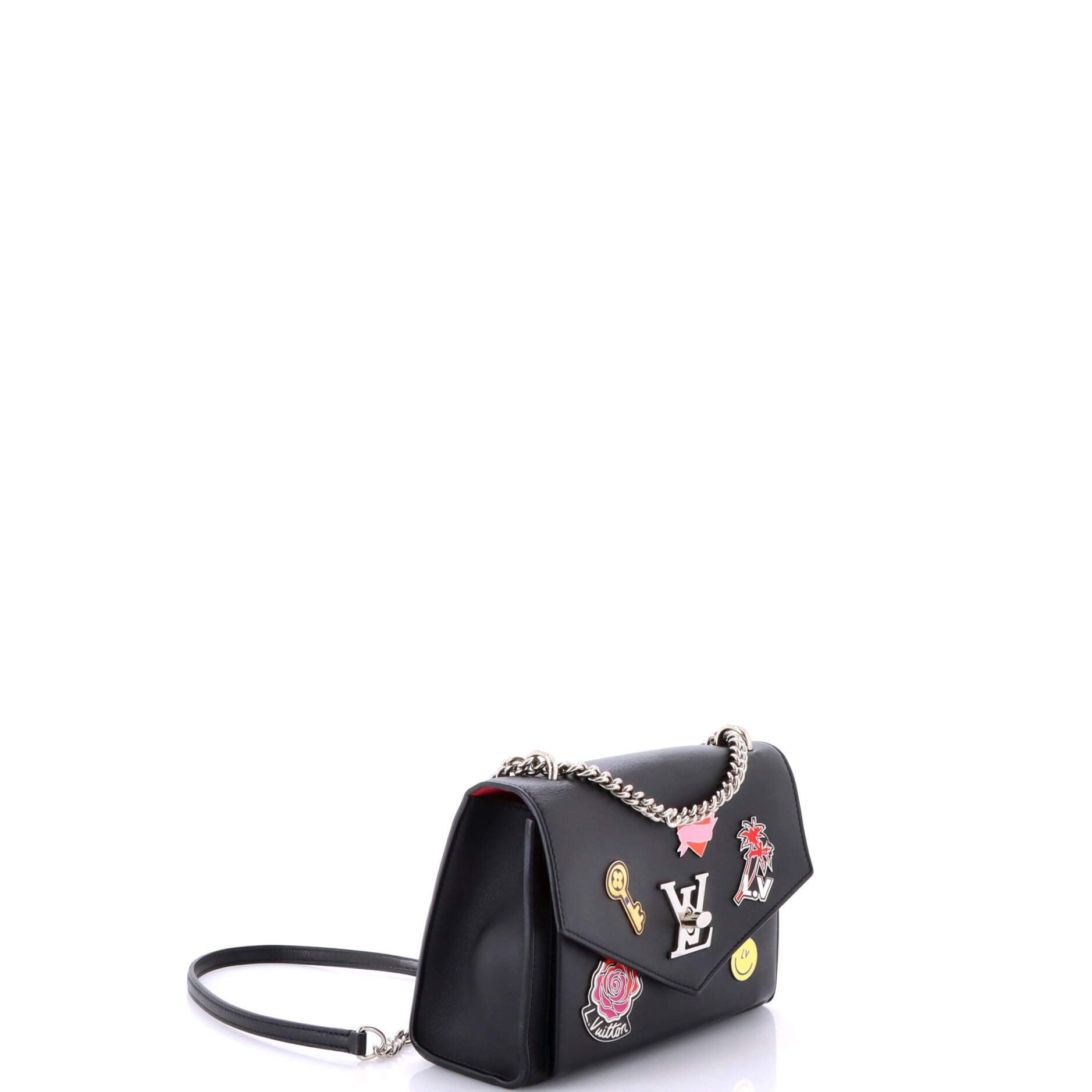 Pre-Loved Louis Vuitton Mylockme Handbag Limited Edition Pin Embellished Leather BB - Image 2
