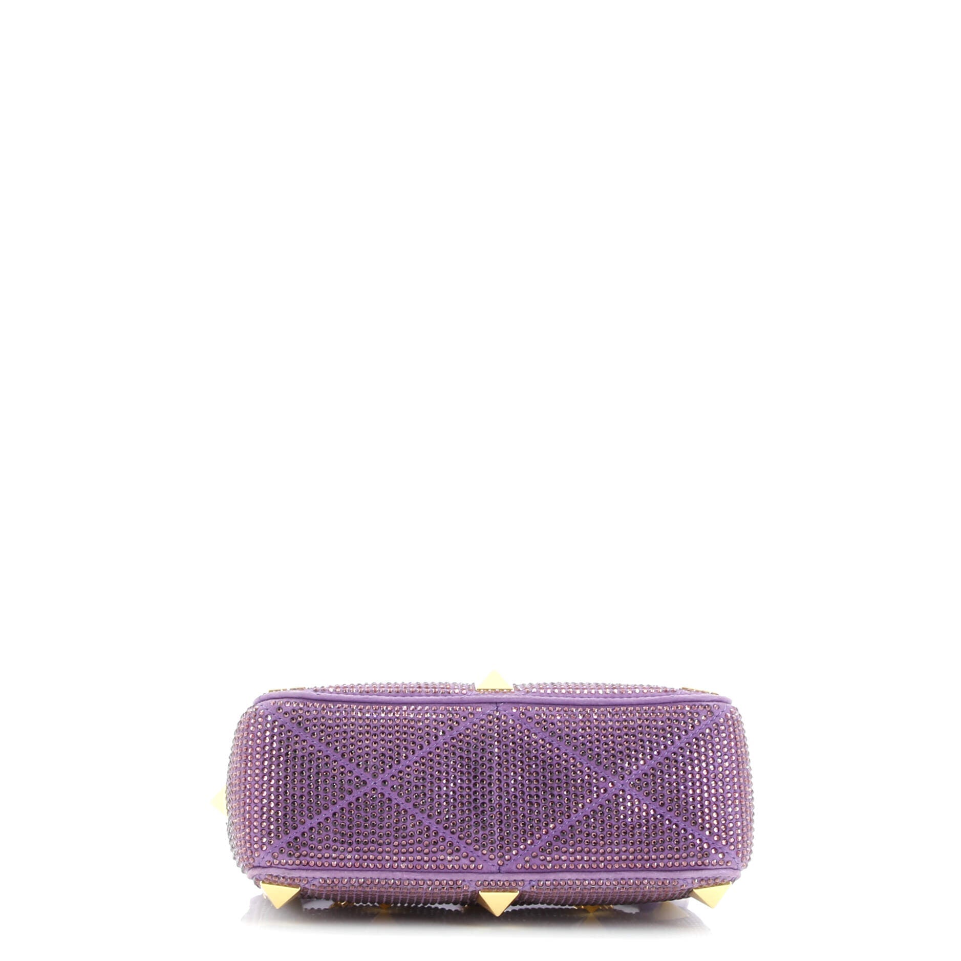 Pre-Loved Valentino Roman Stud Flap Bag Embellished Suede Medium - Image 4