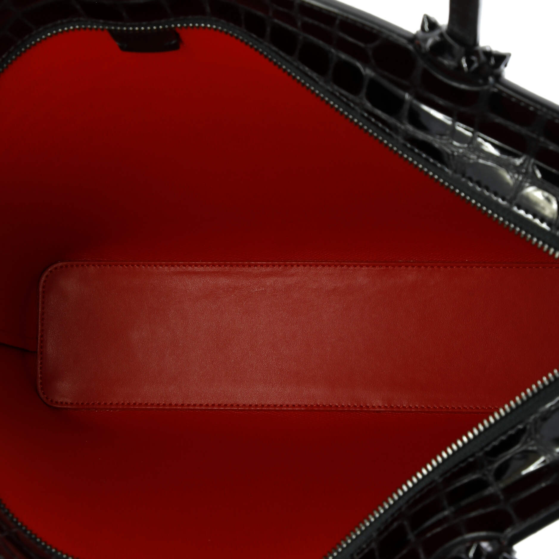 Pre-Loved Christian Louboutin Cabata North South Zipped Tote Crocodile Embossed Leather - Image 5