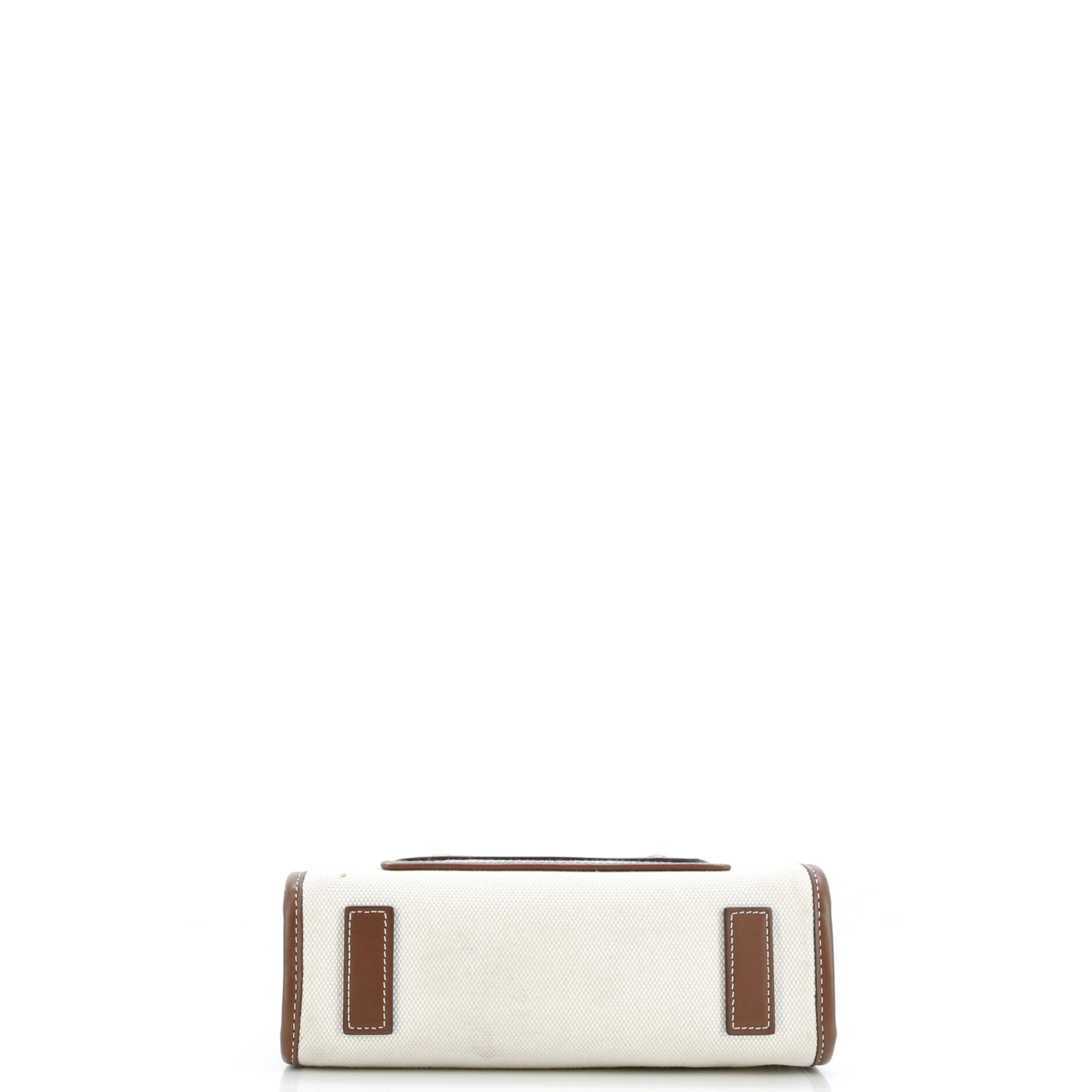 Pre-Loved Burberry Freya Shopping Tote Canvas with Leather Mini - Image 4