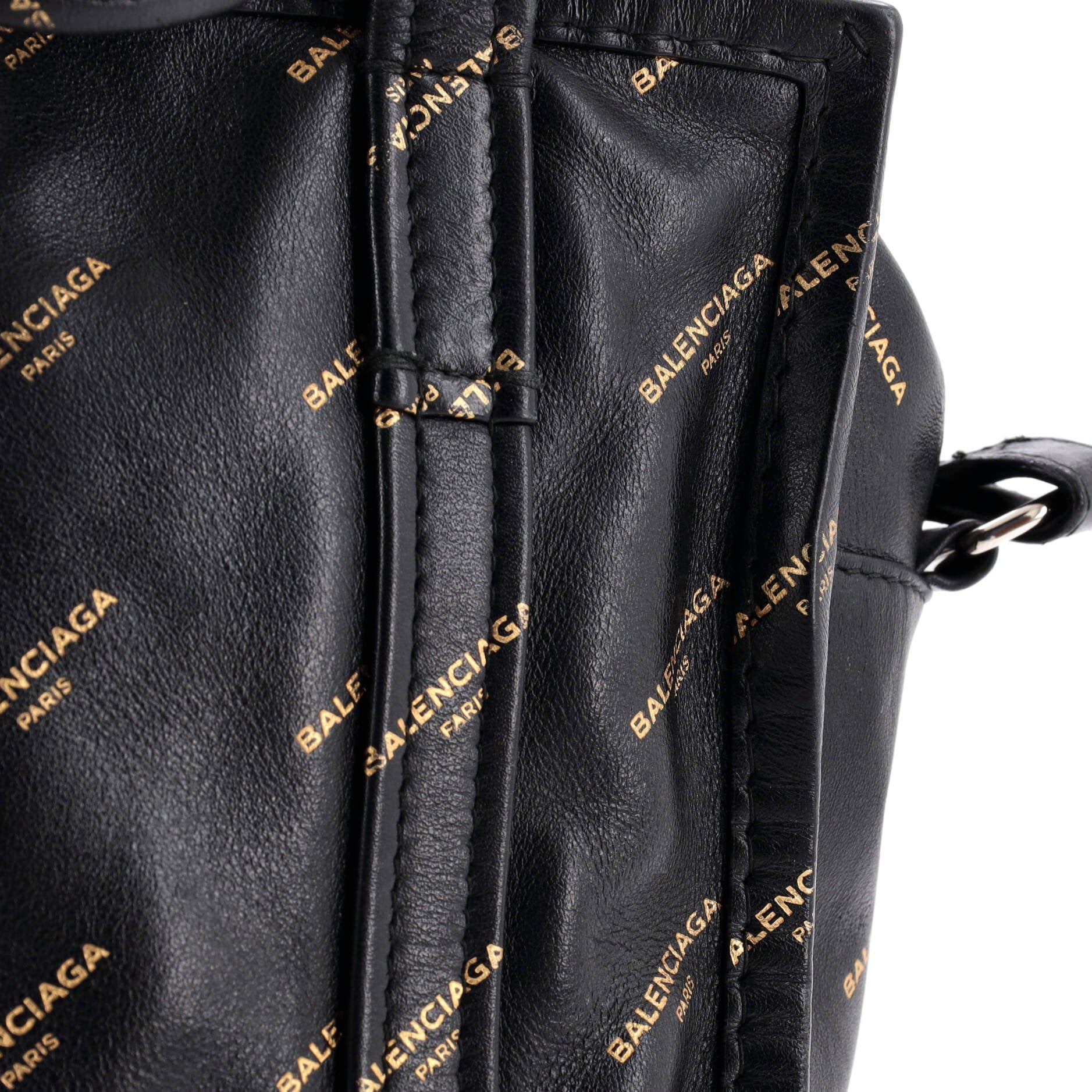 Pre-Loved Balenciaga Bazar Logo Convertible Tote Printed Leather XS - Image 6