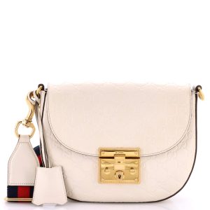 Pre-Loved Gucci Padlock Saddle Shoulder Bag Guccissima Leather Medium