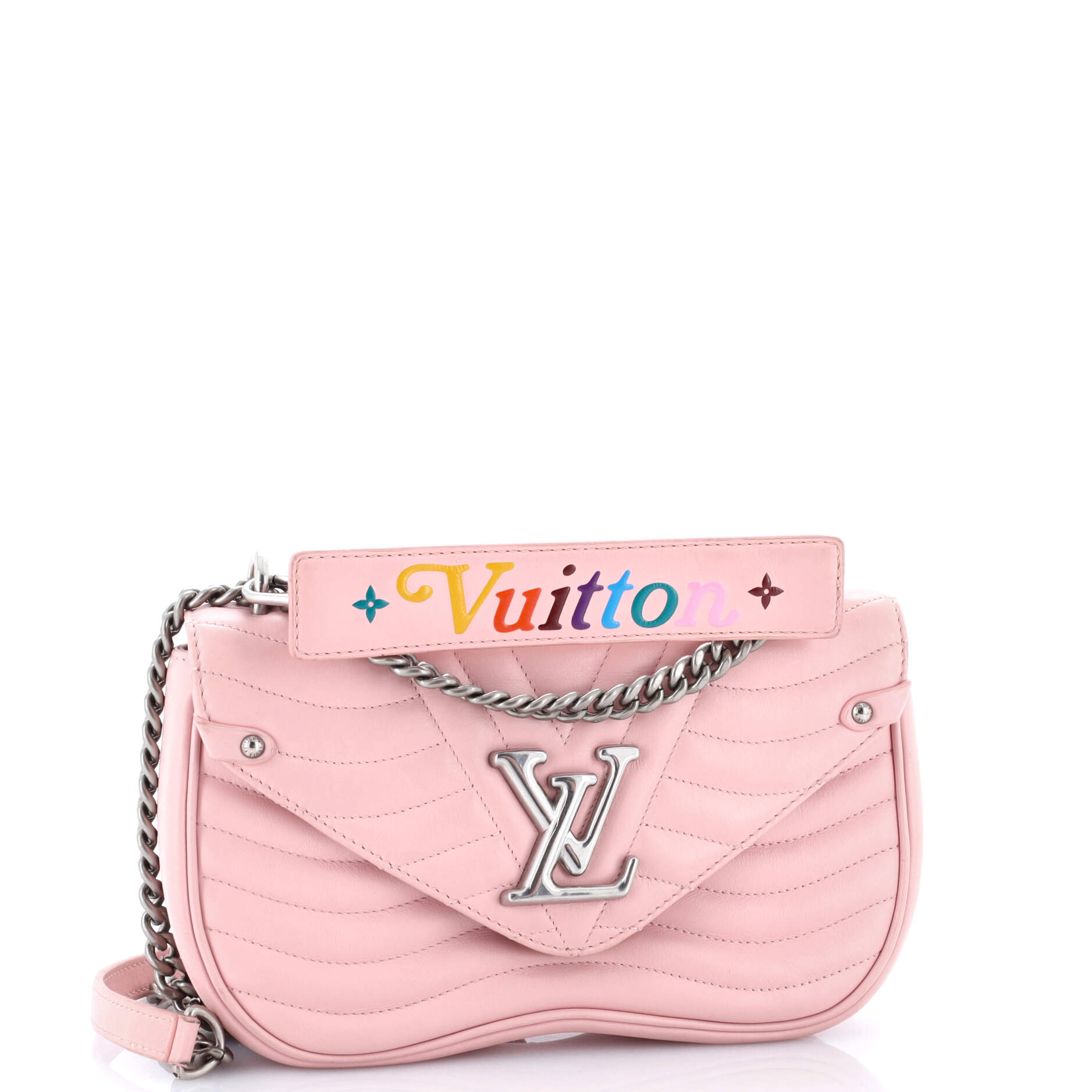 Pre-Loved Louis Vuitton New Wave Chain Bag Quilted Leather MM - Image 2