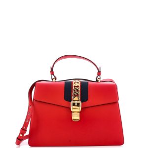 Pre-Loved Gucci Sylvie Top Handle Bag Leather Medium