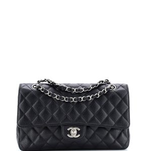 Pre-Loved Chanel Classic Double Flap Bag Quilted Caviar Medium