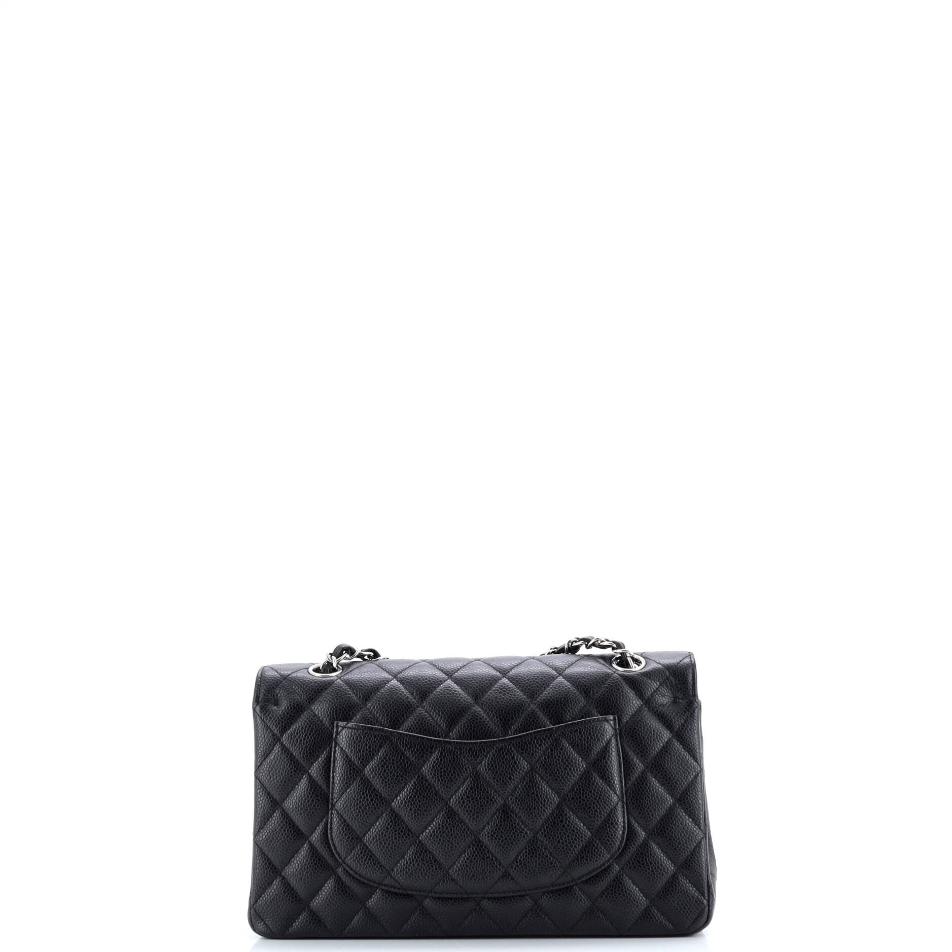 Pre-Loved Chanel Classic Double Flap Bag Quilted Caviar Medium - Image 3