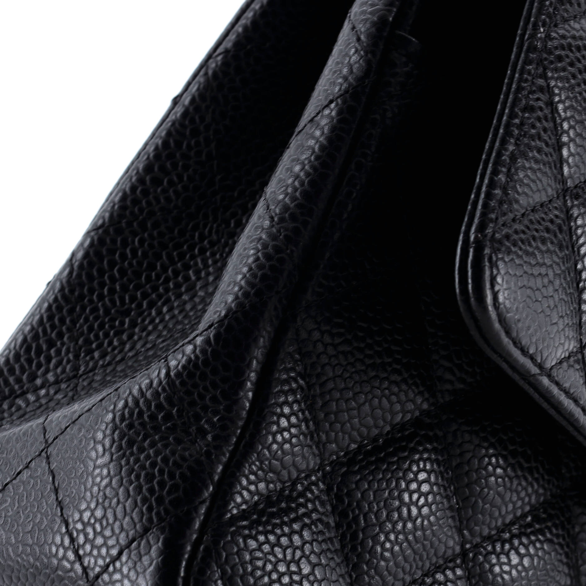 Pre-Loved Chanel Classic Double Flap Bag Quilted Caviar Medium - Image 6