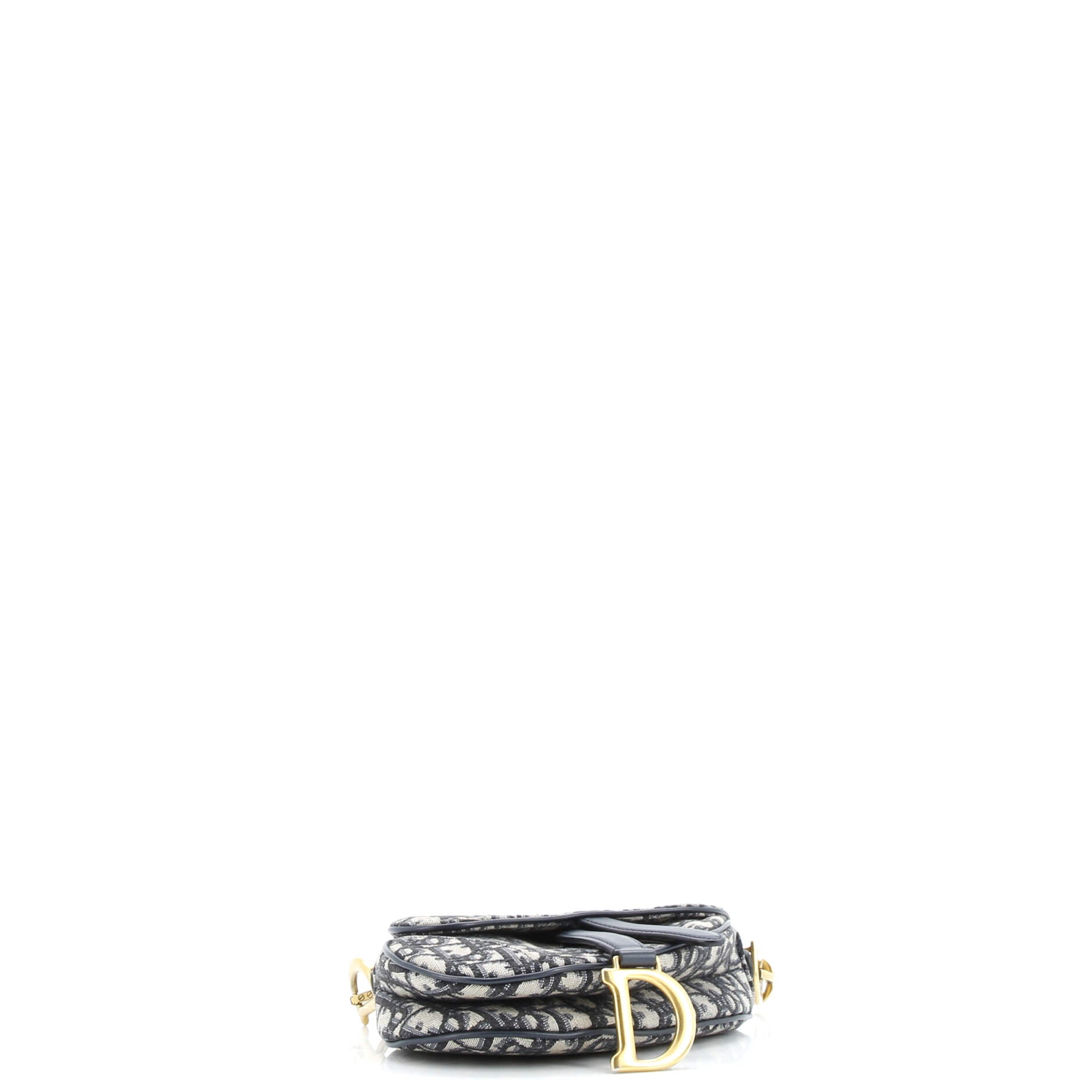 Pre-Loved Christian Dior Saddle Handbag with Strap Oblique Canvas Mini - Image 4