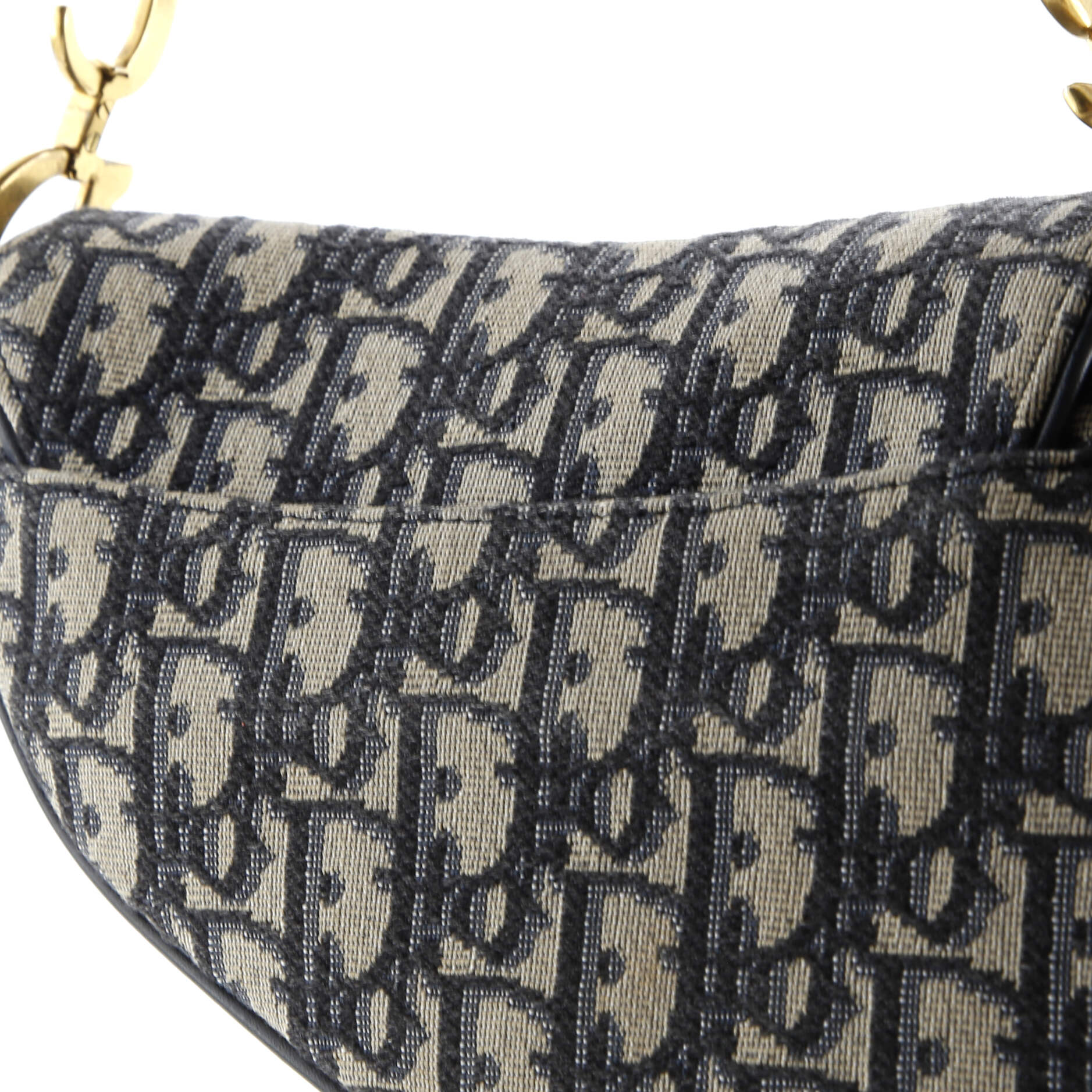 Pre-Loved Christian Dior Saddle Handbag with Strap Oblique Canvas Mini - Image 7