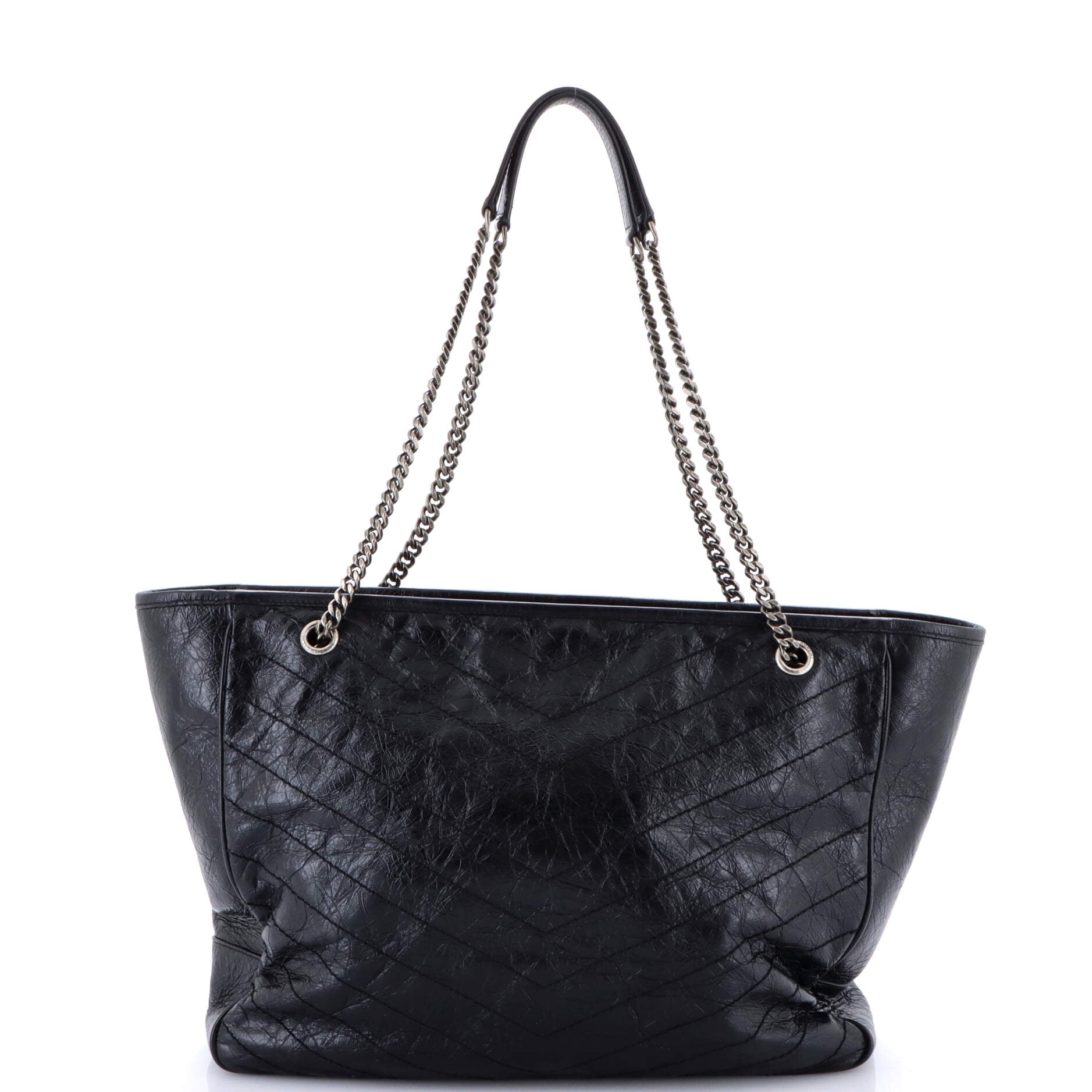 Pre-Loved Saint Laurent Niki Zip Shopping Tote Matelasse Chevron Leather Large - Image 3
