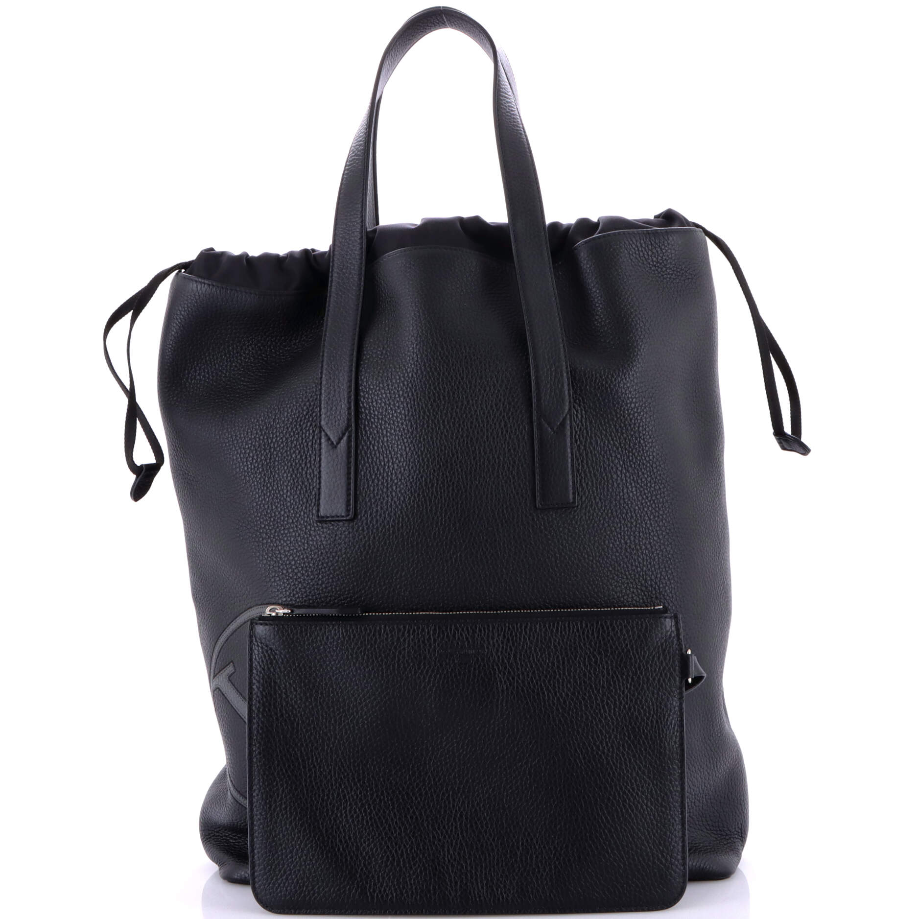 Pre-Loved Louis Vuitton Cabas Light Drawstring Bag Initials Taurillon Leather - Image 2