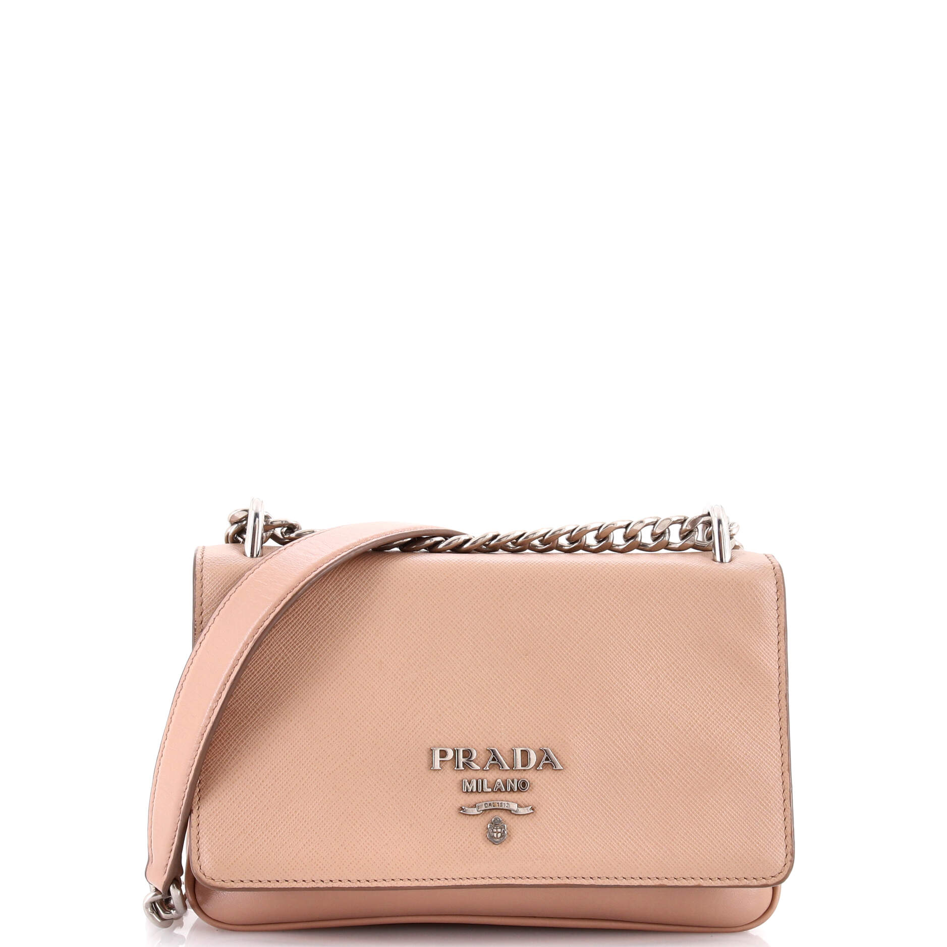 Pre-Loved Prada Chain Flap Crossbody Bag Saffiano and Soft Calf Small