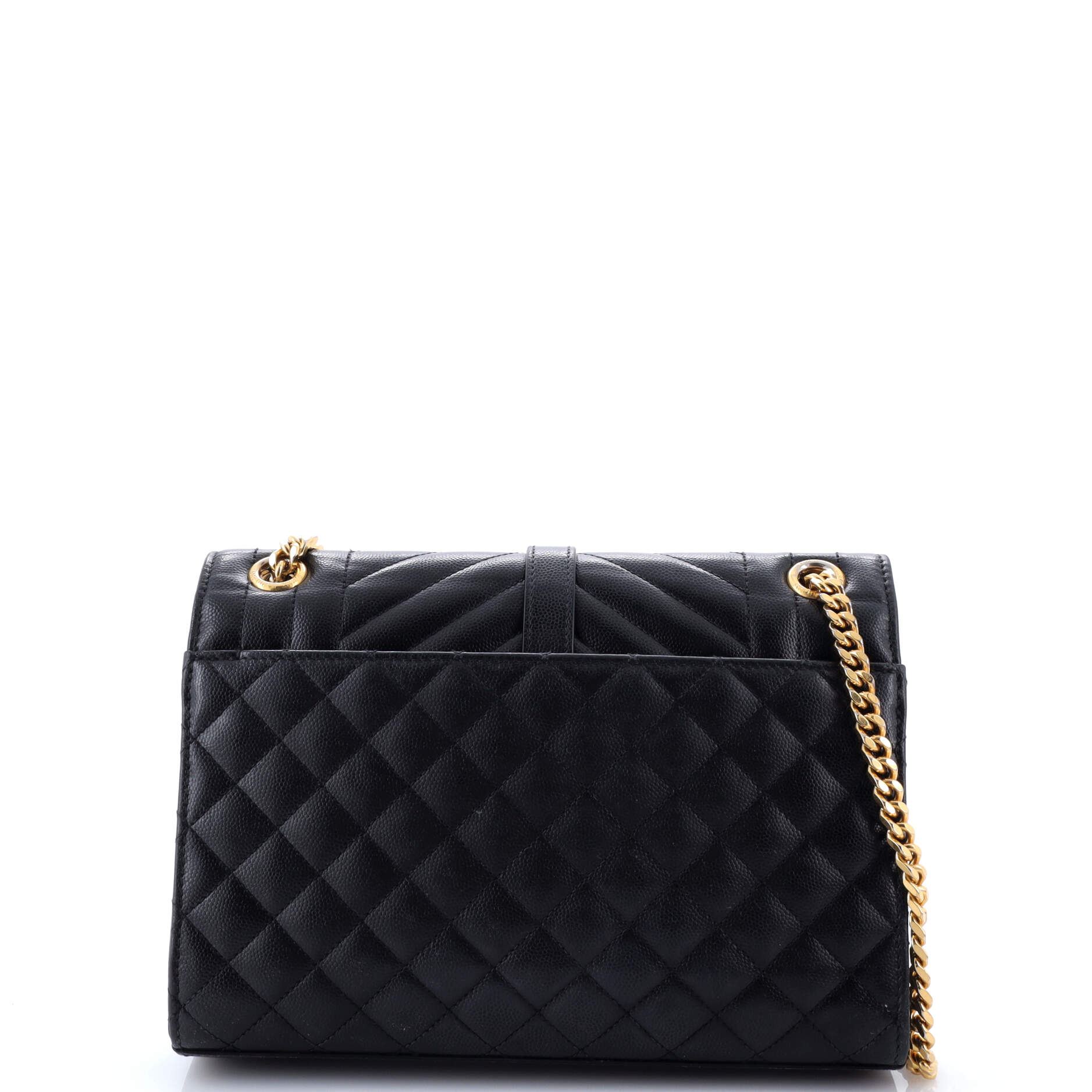 Pre-Loved Saint Laurent Classic Monogram Envelope Satchel Mixed Matelasse Leather Medium - Image 3