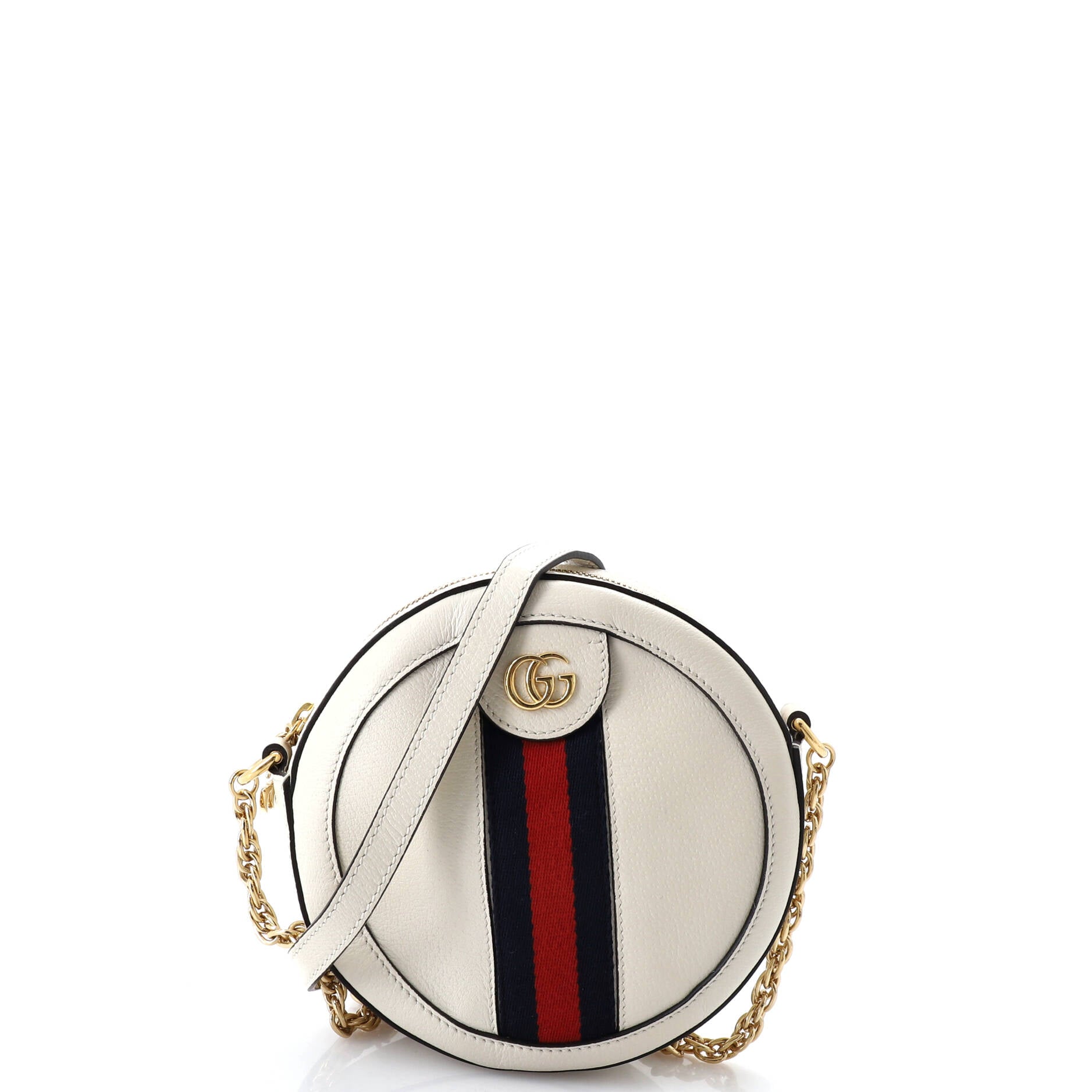 Pre-Loved Gucci Ophidia Round Shoulder Bag Leather Mini