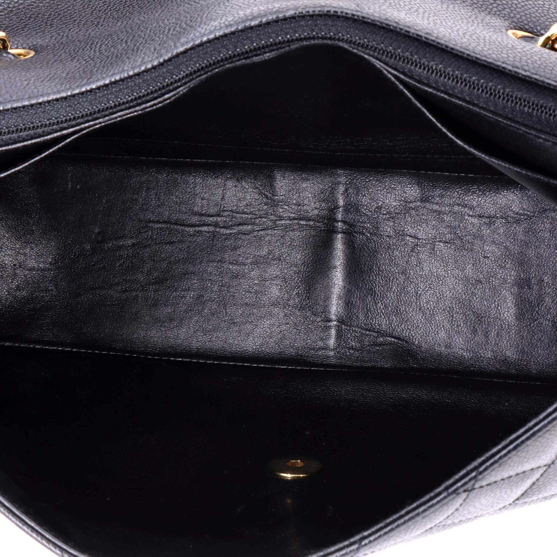 Pre-Loved Chanel Classic Double Flap Bag Quilted Caviar Jumbo - Image 6