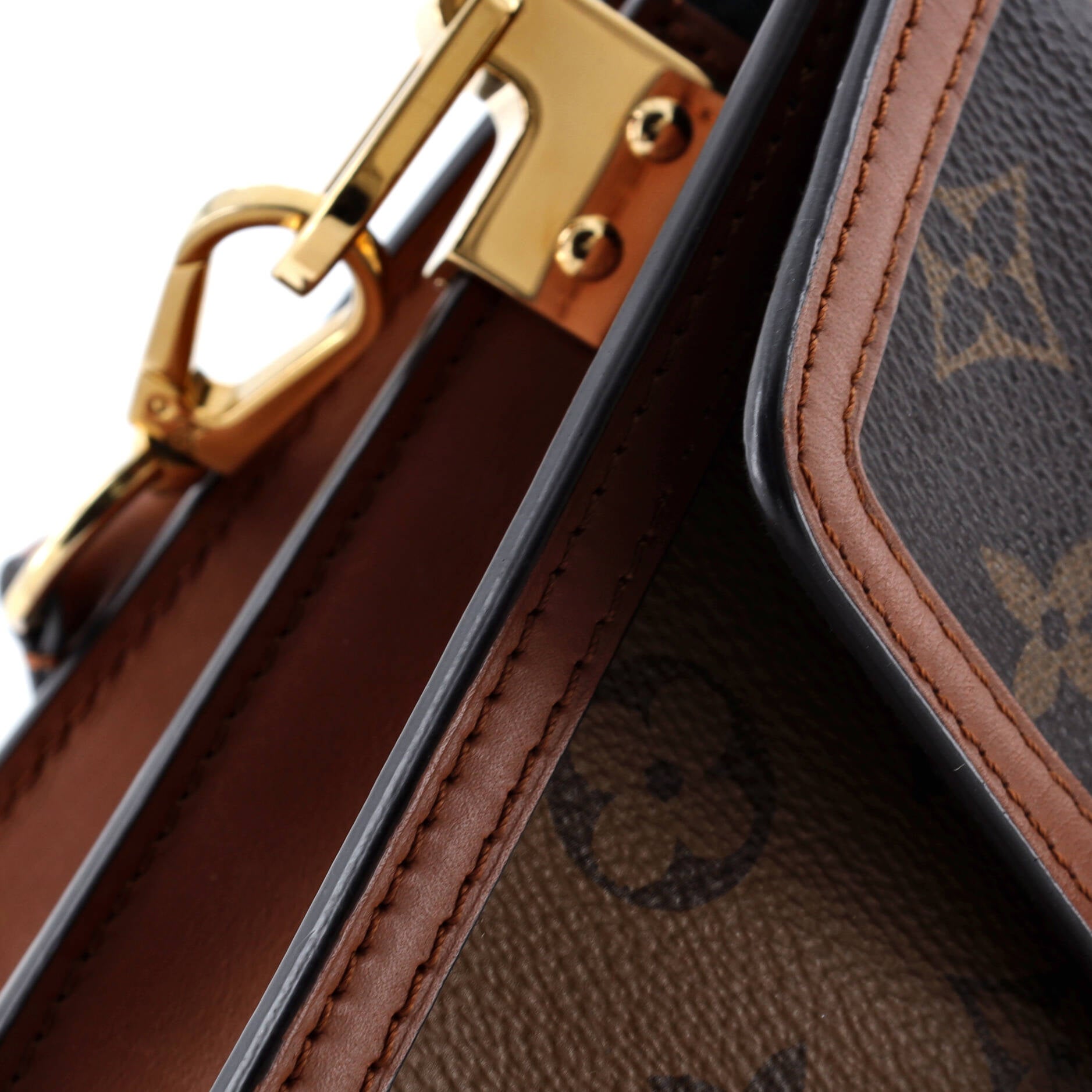 Pre-Loved Louis Vuitton Dauphine Shoulder Bag Reverse Monogram Canvas Mini - Image 6