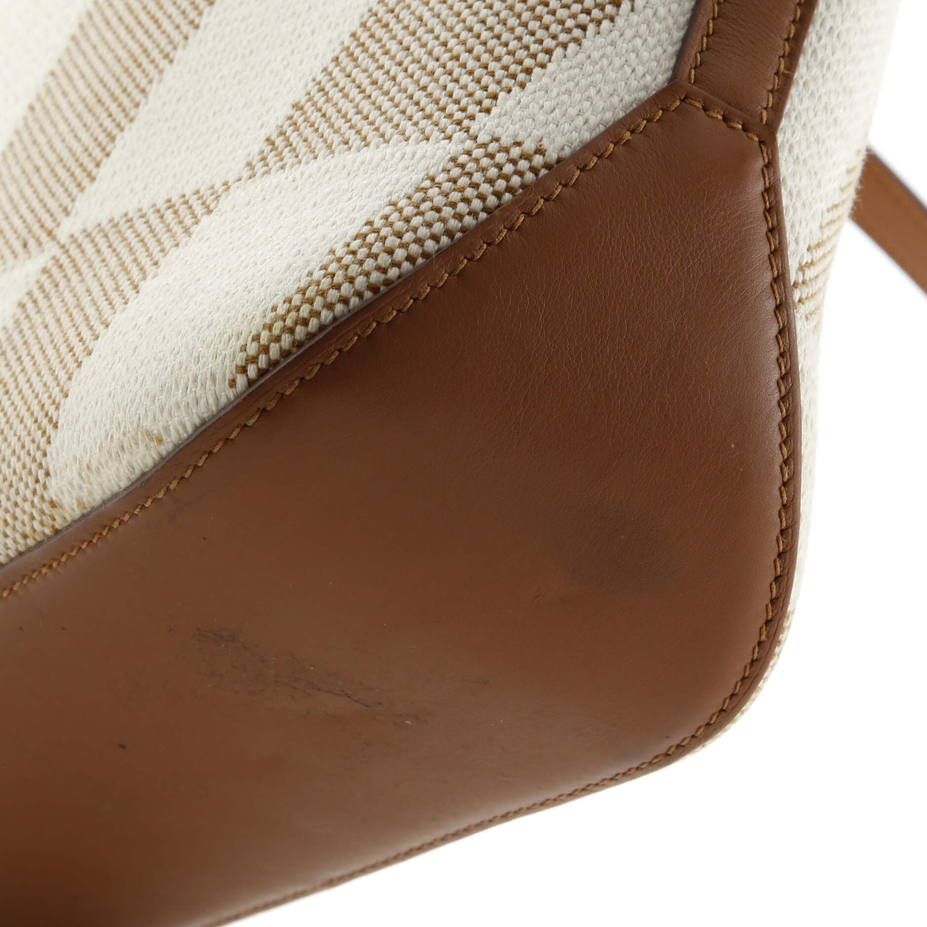 Pre-Loved Hermes Cabas H en Biais Tote Canvas with Leather 27 - Image 6