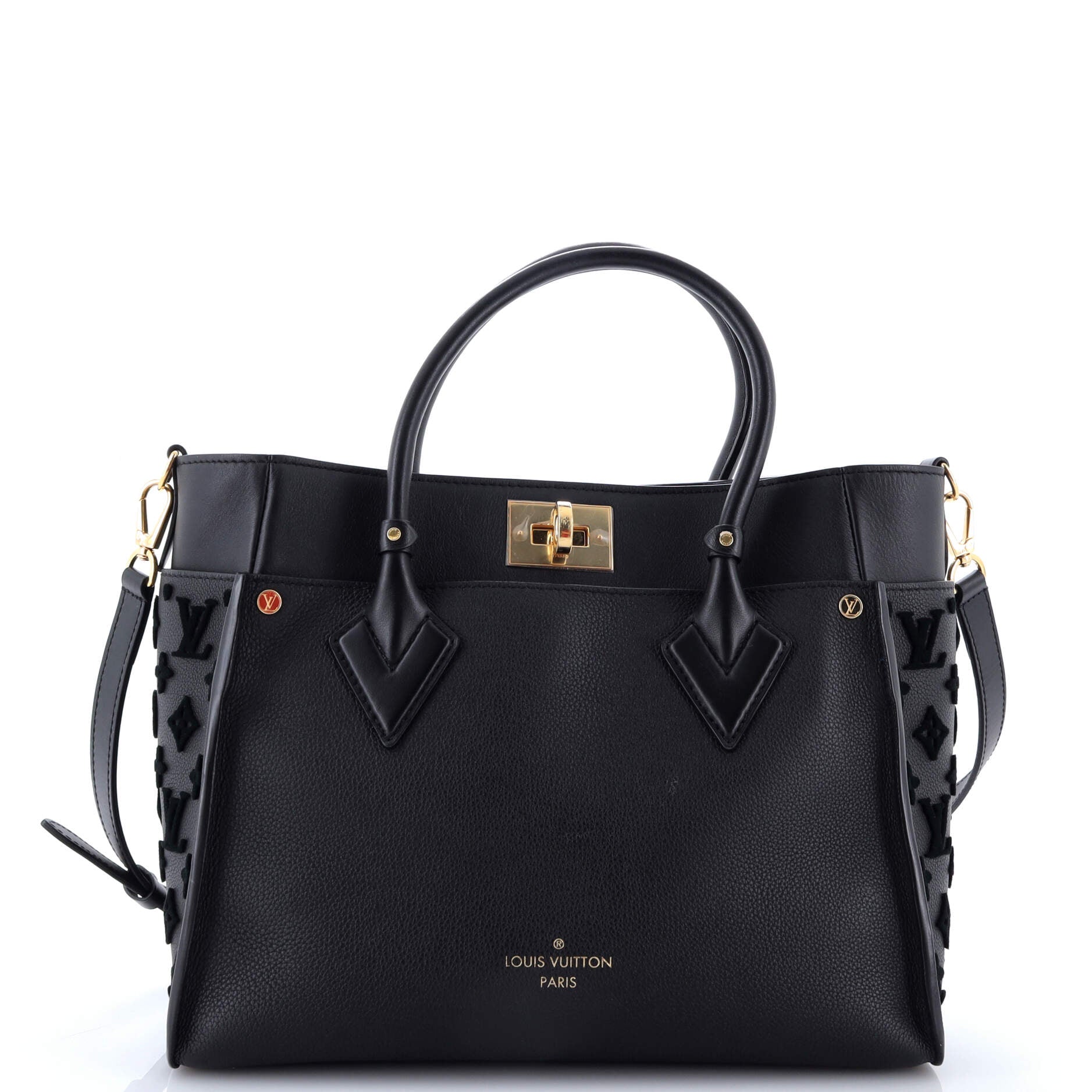 Pre-Loved Louis Vuitton On My Side Tote Monogram Tuffetage Leather MM