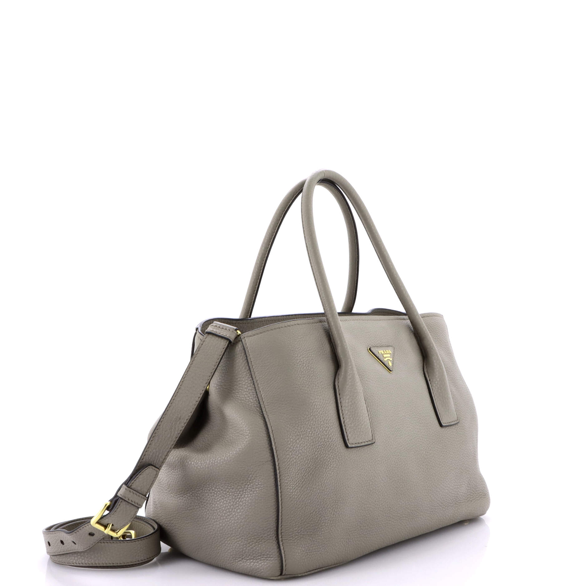 Pre-Loved Prada Convertible Shopping Tote Vitello Daino Medium - Image 2
