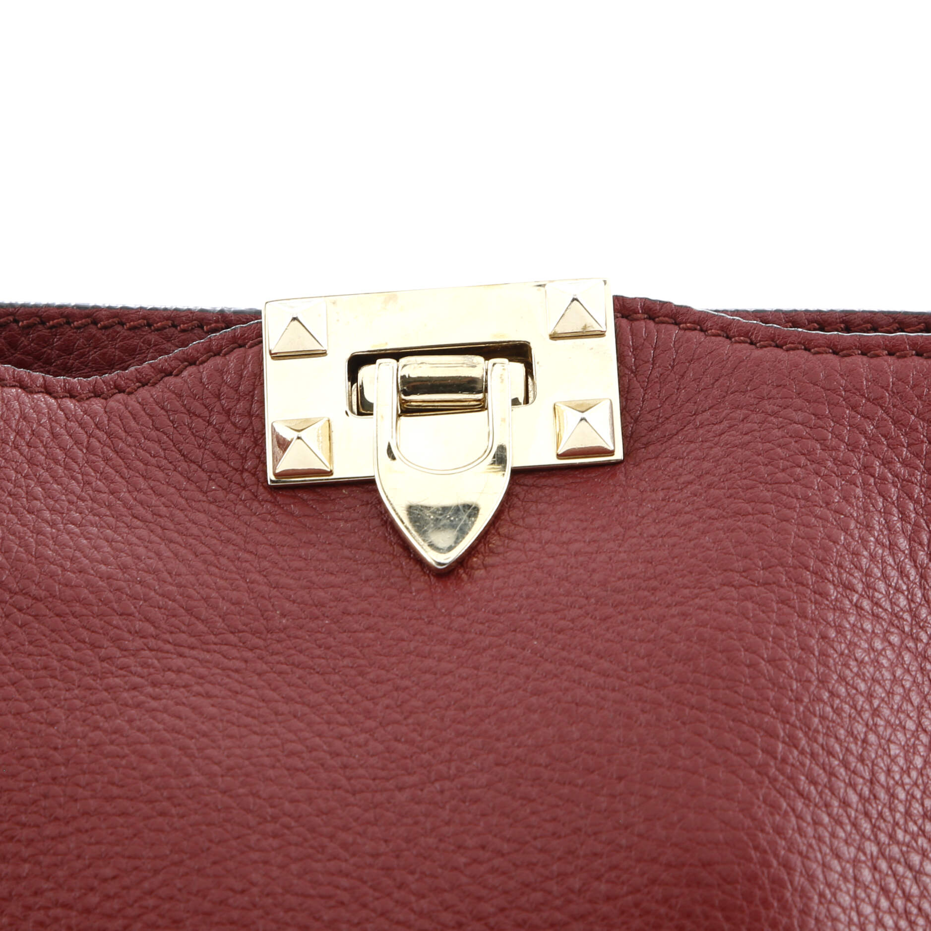 Pre-Loved Valentino Rockstud Flip Lock Messenger Bag Leather Mini - Image 6