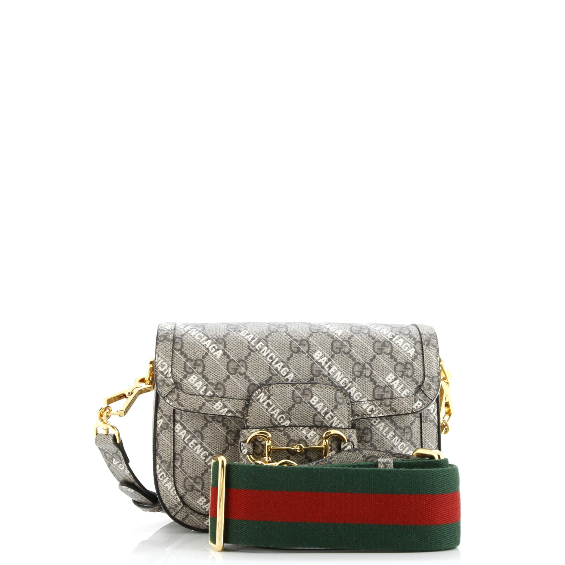 Pre-Loved Gucci x Balenciaga The Hacker Project Horsebit 1955 Shoulder Bag GG Coated Canvas Mini - Image 3