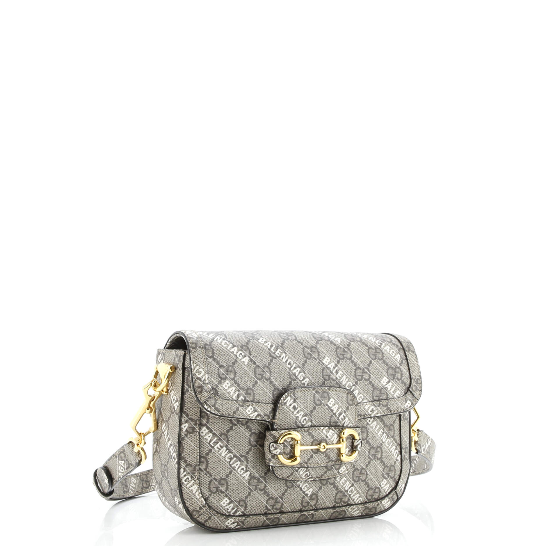 Pre-Loved Gucci x Balenciaga The Hacker Project Horsebit 1955 Shoulder Bag GG Coated Canvas Mini - Image 6