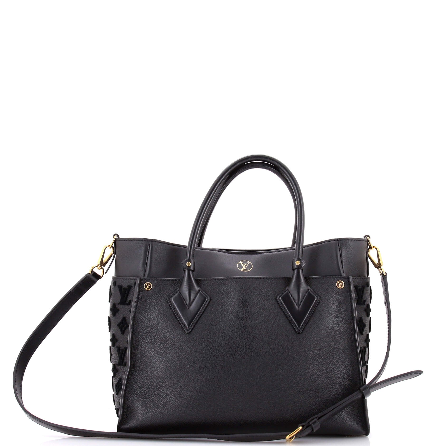 Pre-Loved Louis Vuitton On My Side Tote Monogram Tuffetage Leather MM - Image 3